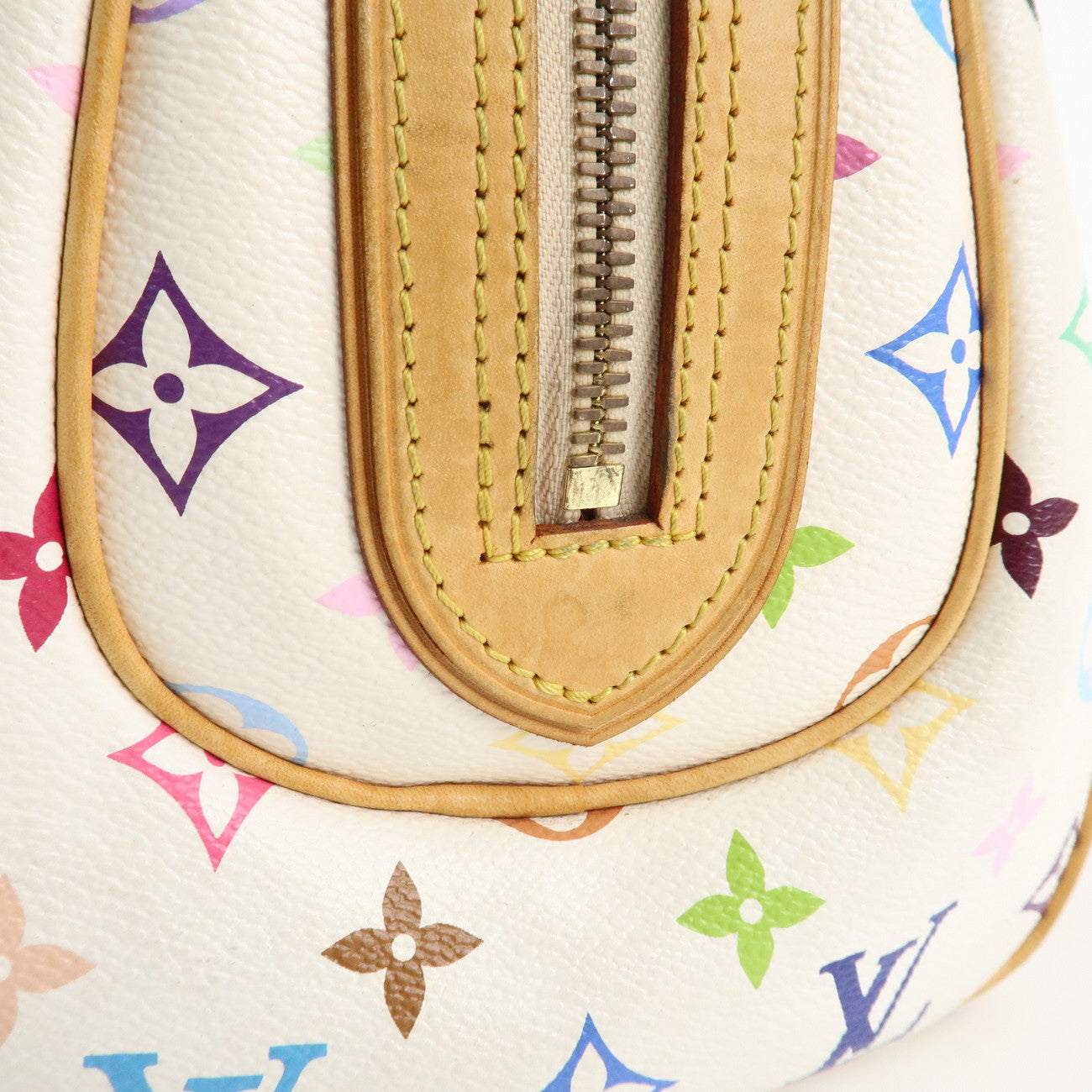 Louis Vuitton Monogram Multicolor Priscilla Hand Bag Blanc M40096 Used