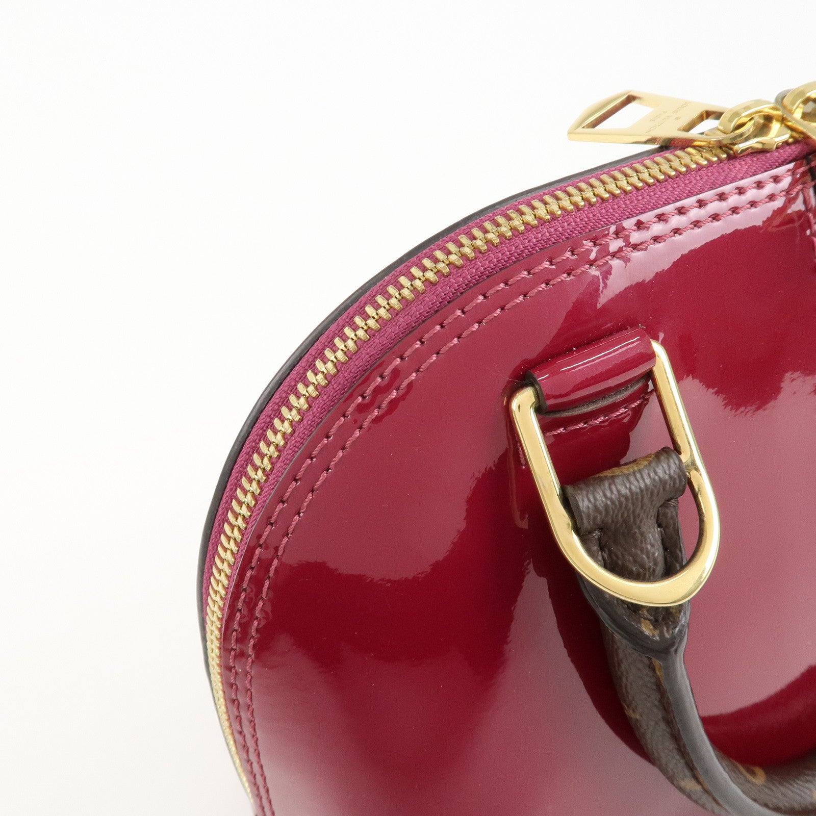 Louis Vuitton Monogram Vernis Alma BB 2Way Hand Bag Magenta M54785 Used