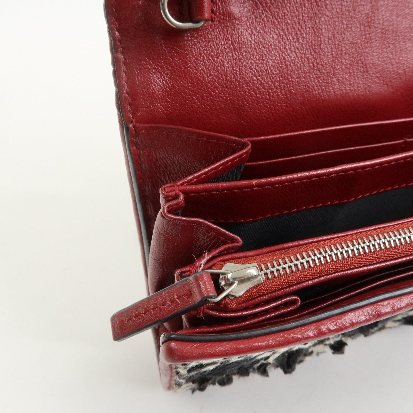 GUCCI Dionysus Tweed Leather Chain Shoulder Bag Black Ivory 401231