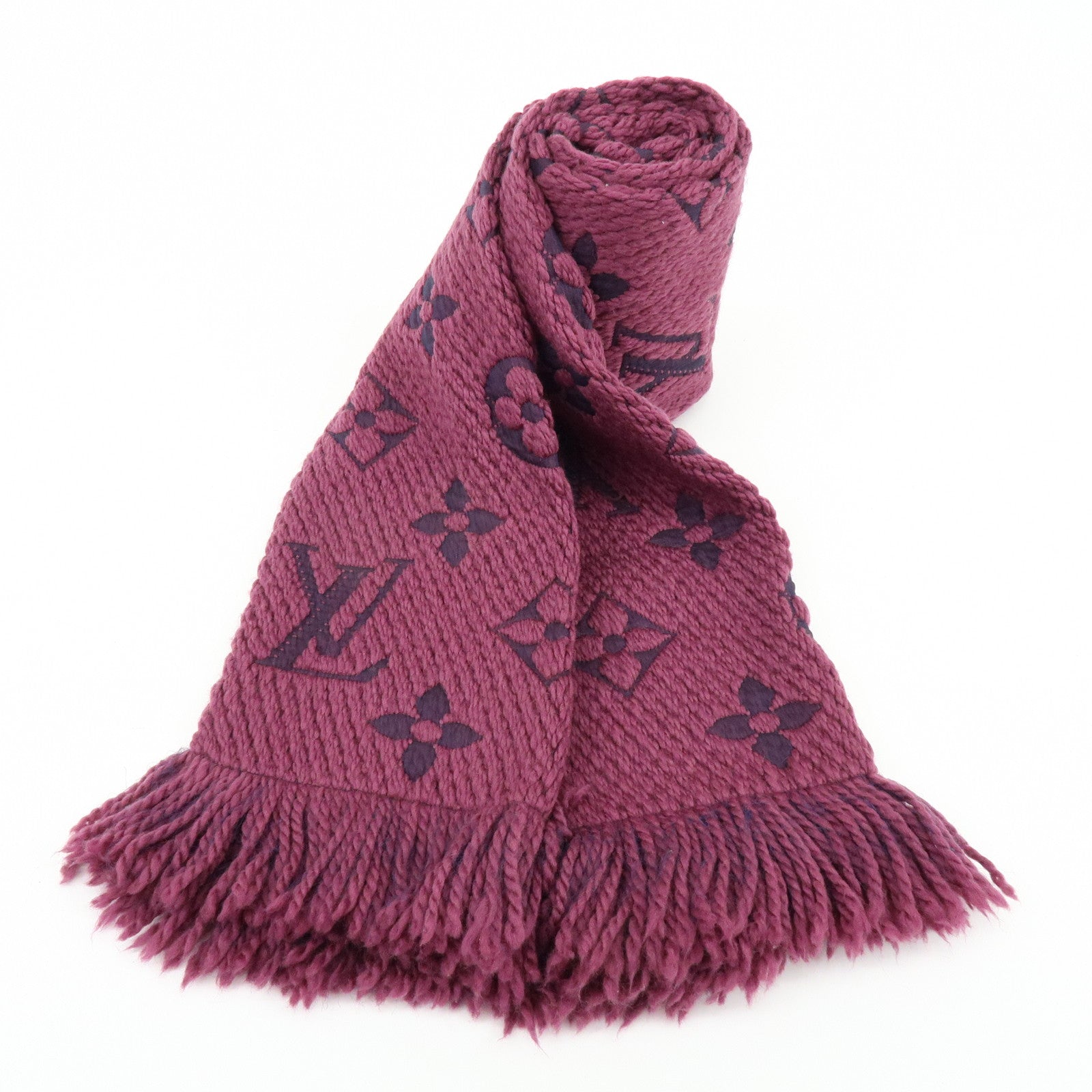 Louis Vuitton Echarpe Logomania Wool Silk Scarf Purple 413287