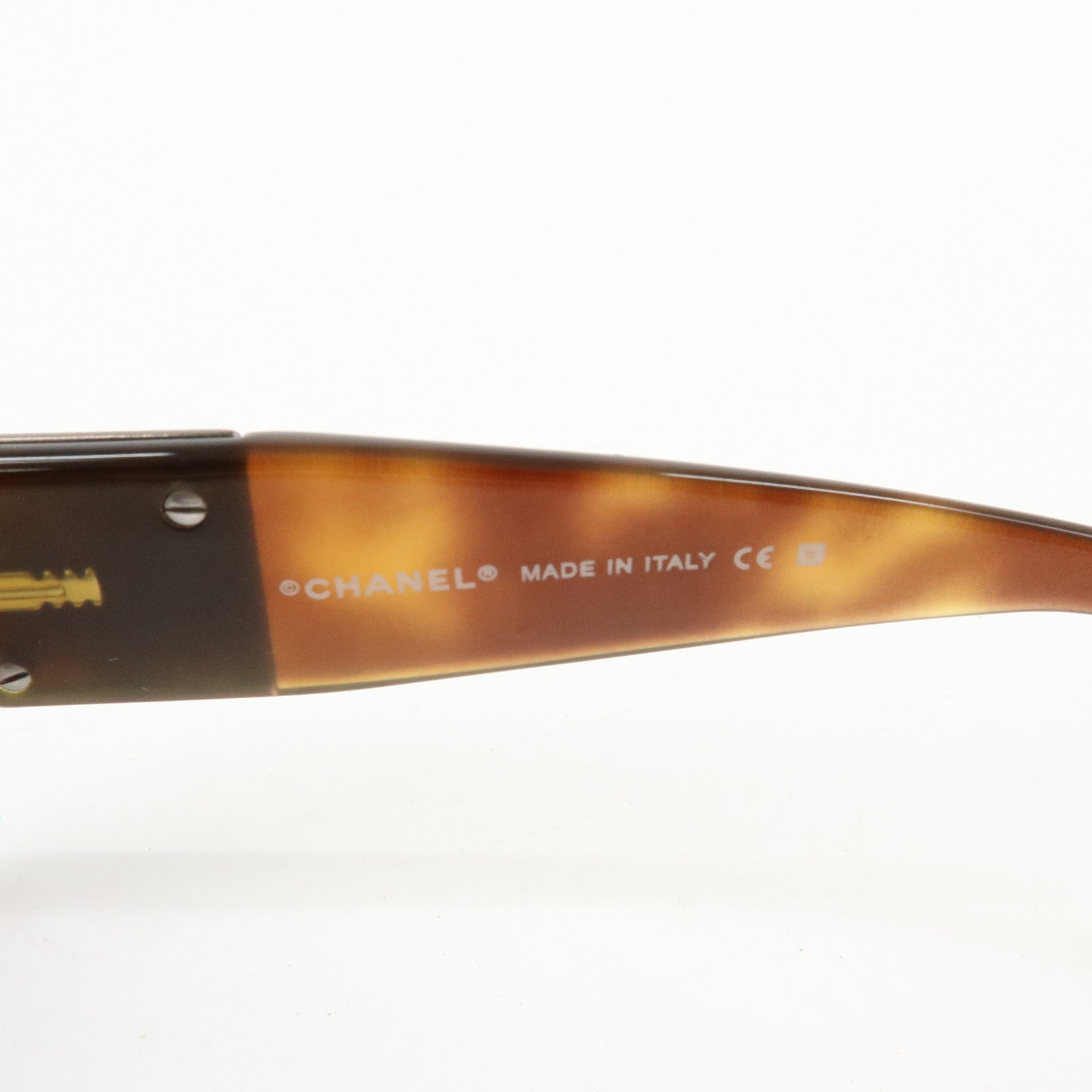 CHANEL Plastic Rhinestone Sunglasses 62□16 Brown 41117-B