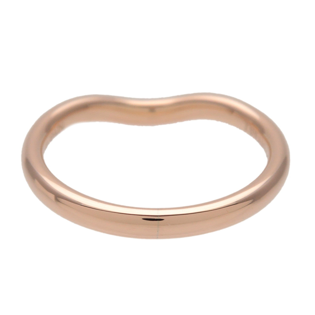 Tiffany & Co Curved Band 1P Diamond Ring 750PG Rose Gold US5.5 EU50