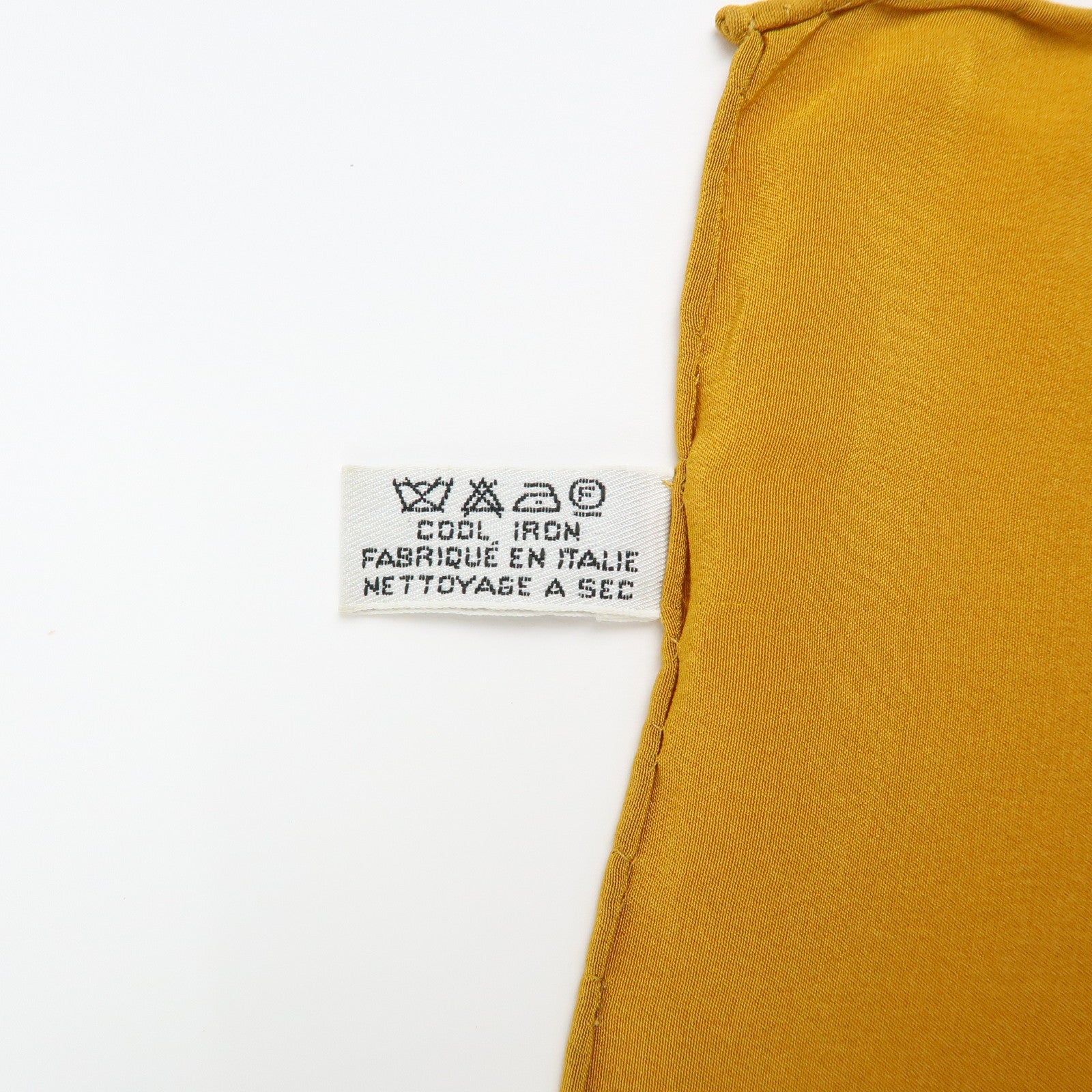 CHANEL Silk 100% Scarf Flower Motif Gold