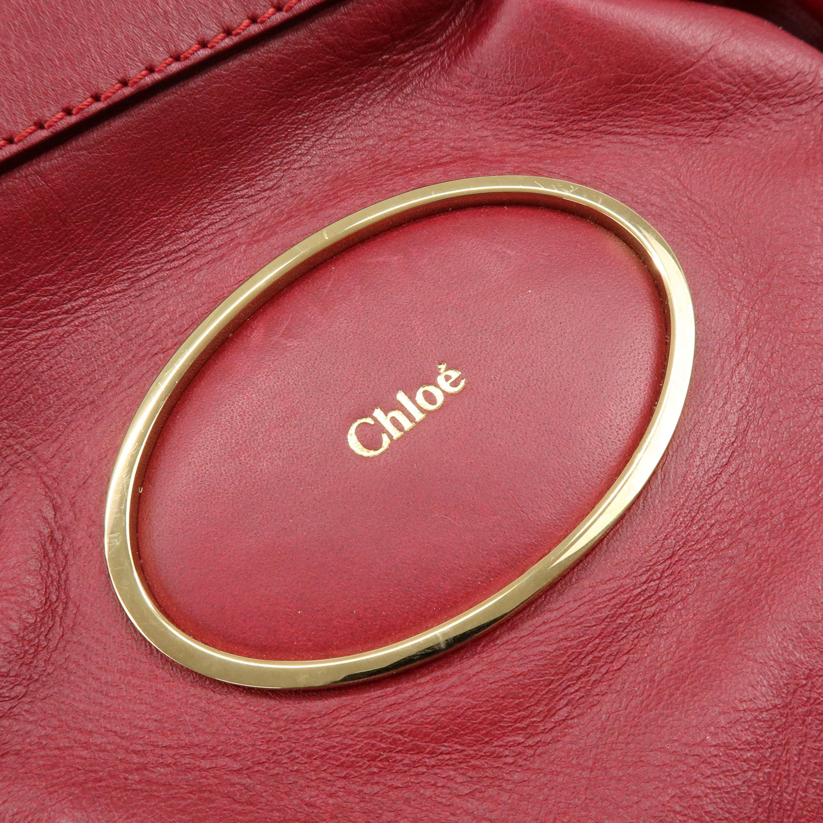 Chloe Victoria Leather 2Way Bag Shoulder Bag Hand Bag Red