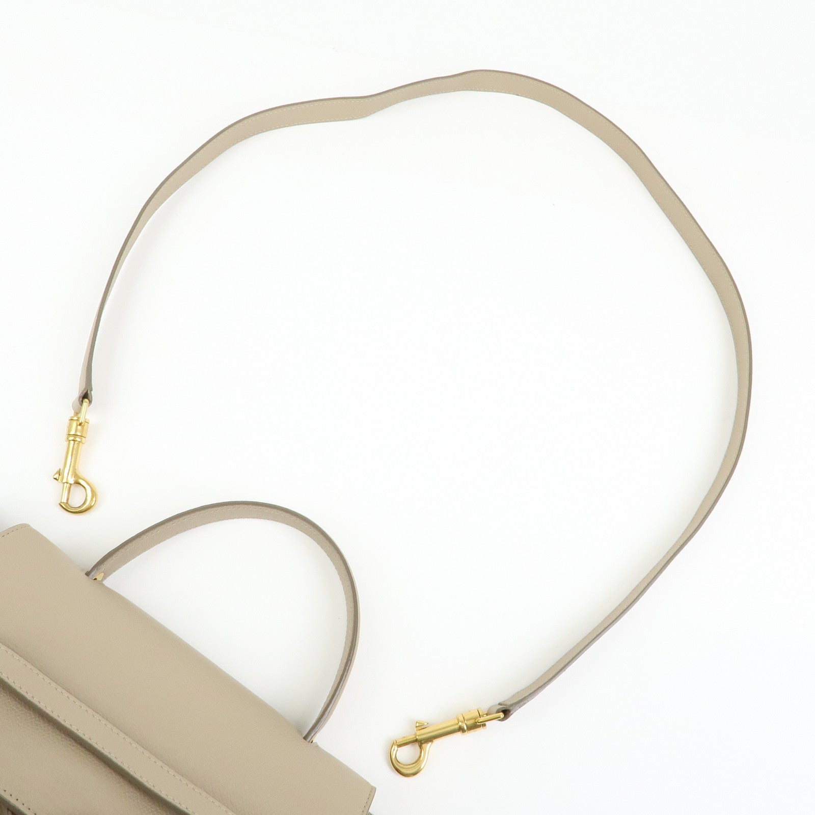 CELINE Belt Bag Leather 2Way Bag Hand Bag Shoulder Bag Beige