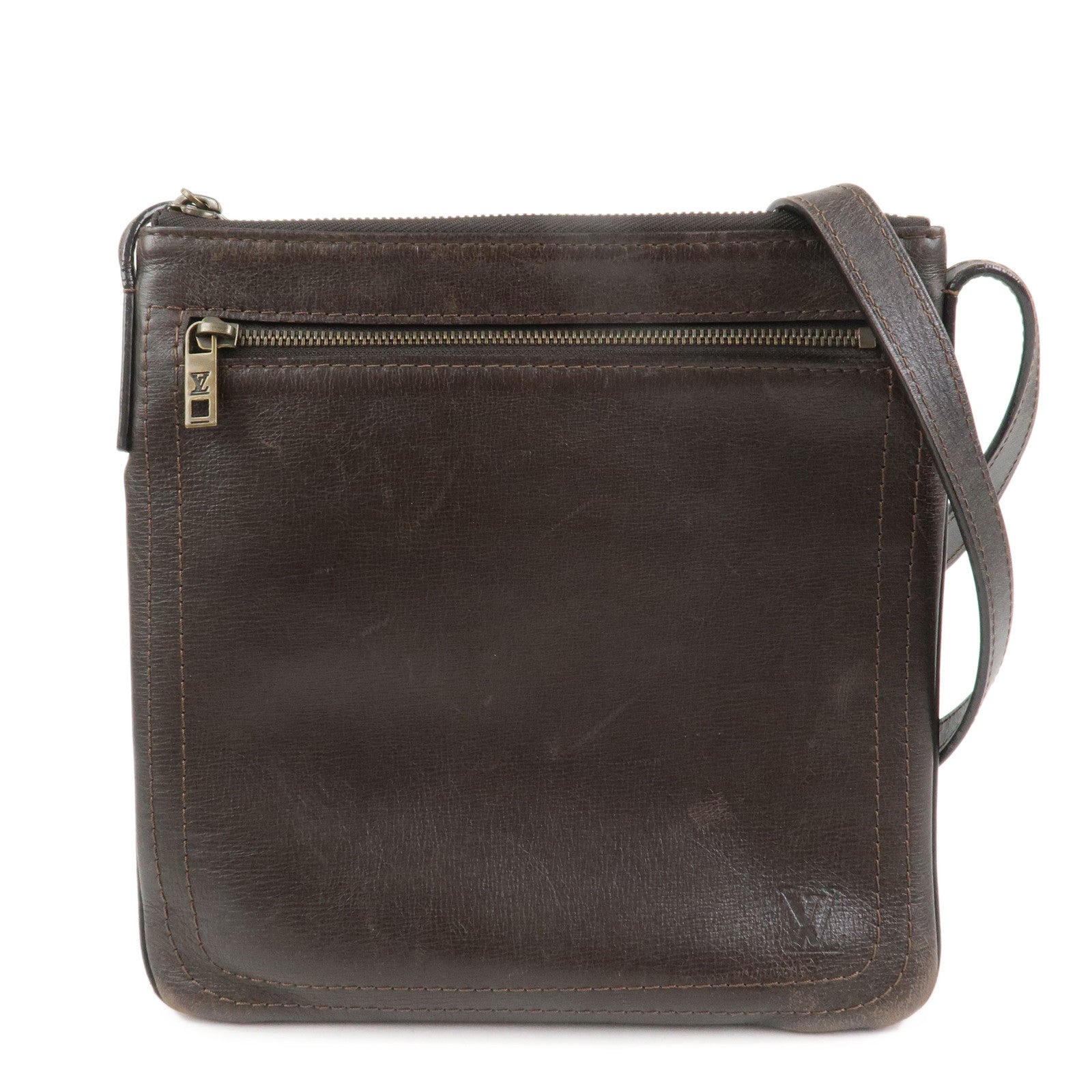Louis Vuitton Utah Calf Pochette Shawnee Shoulder Bag Cafe M93452