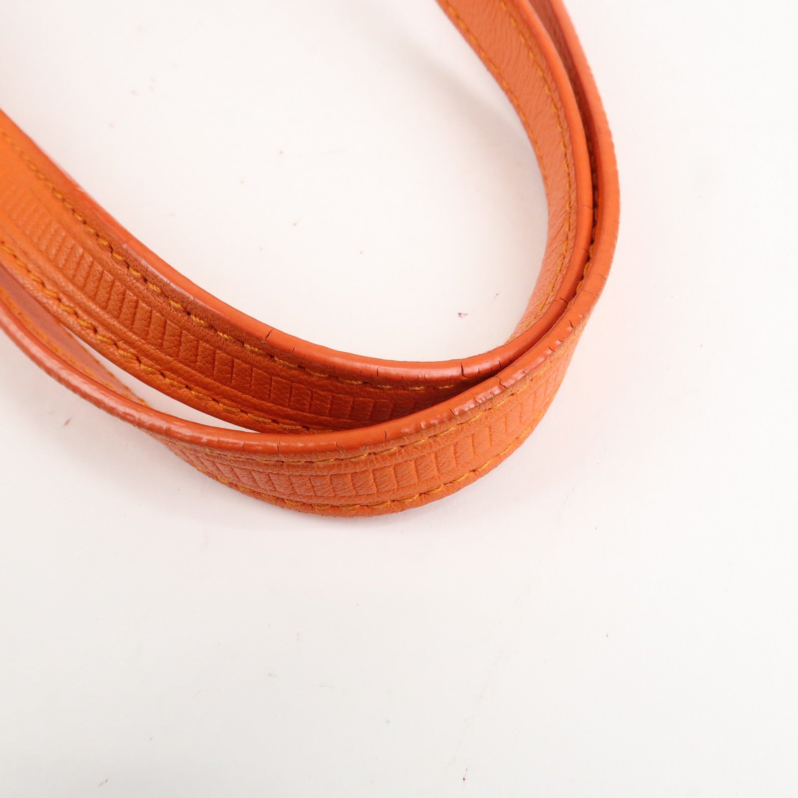 BOTTEGA VENETA Intrecciato Lujon Nylon Leather Tote Bag Orange Used
