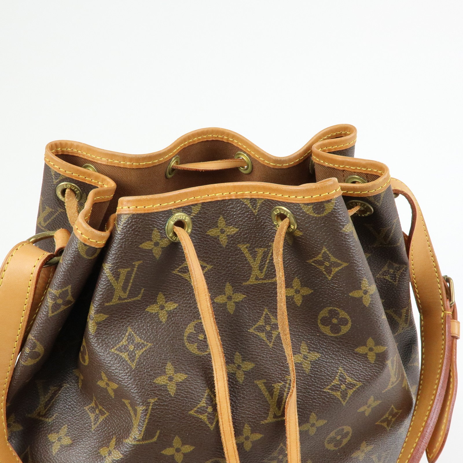 Louis Vuitton Monogram Canvas Leather Noe Shoulder Bag Brown M42224