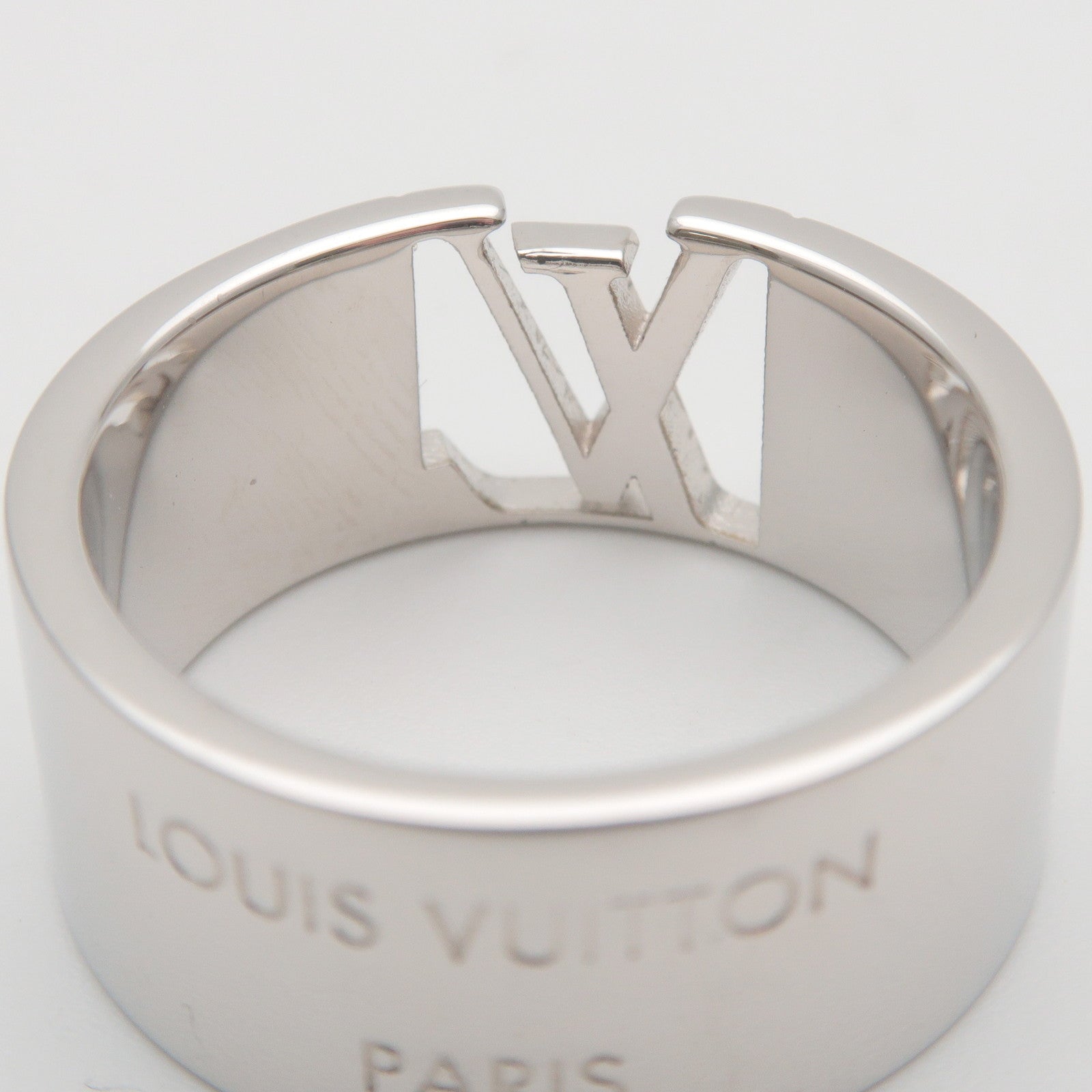 Louis Vuitton Bague Signature Ring L US10.5 Metal Silver M80181