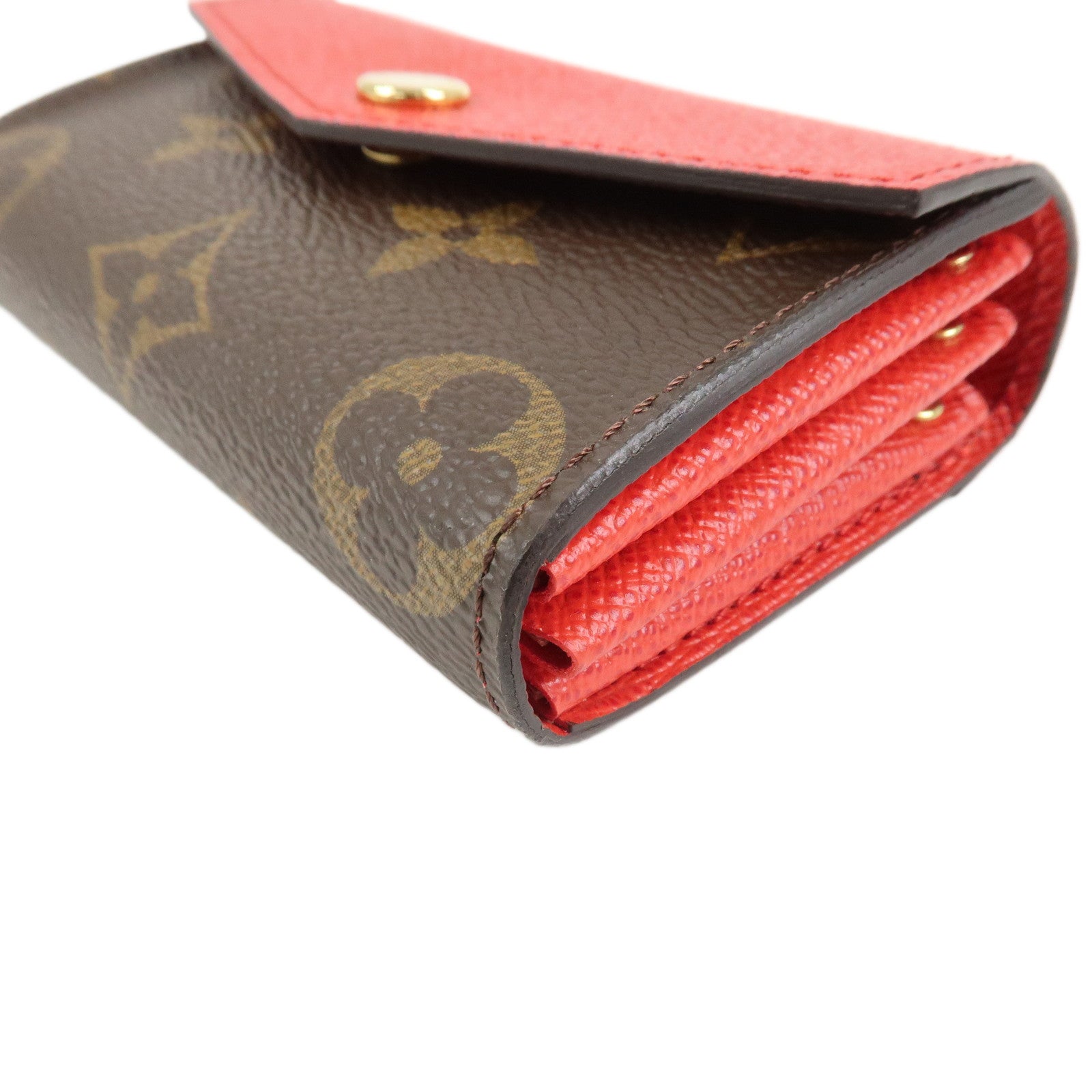 Louis Vuitton Monogram Multicartes Sarah Card Case Brown Red M61274