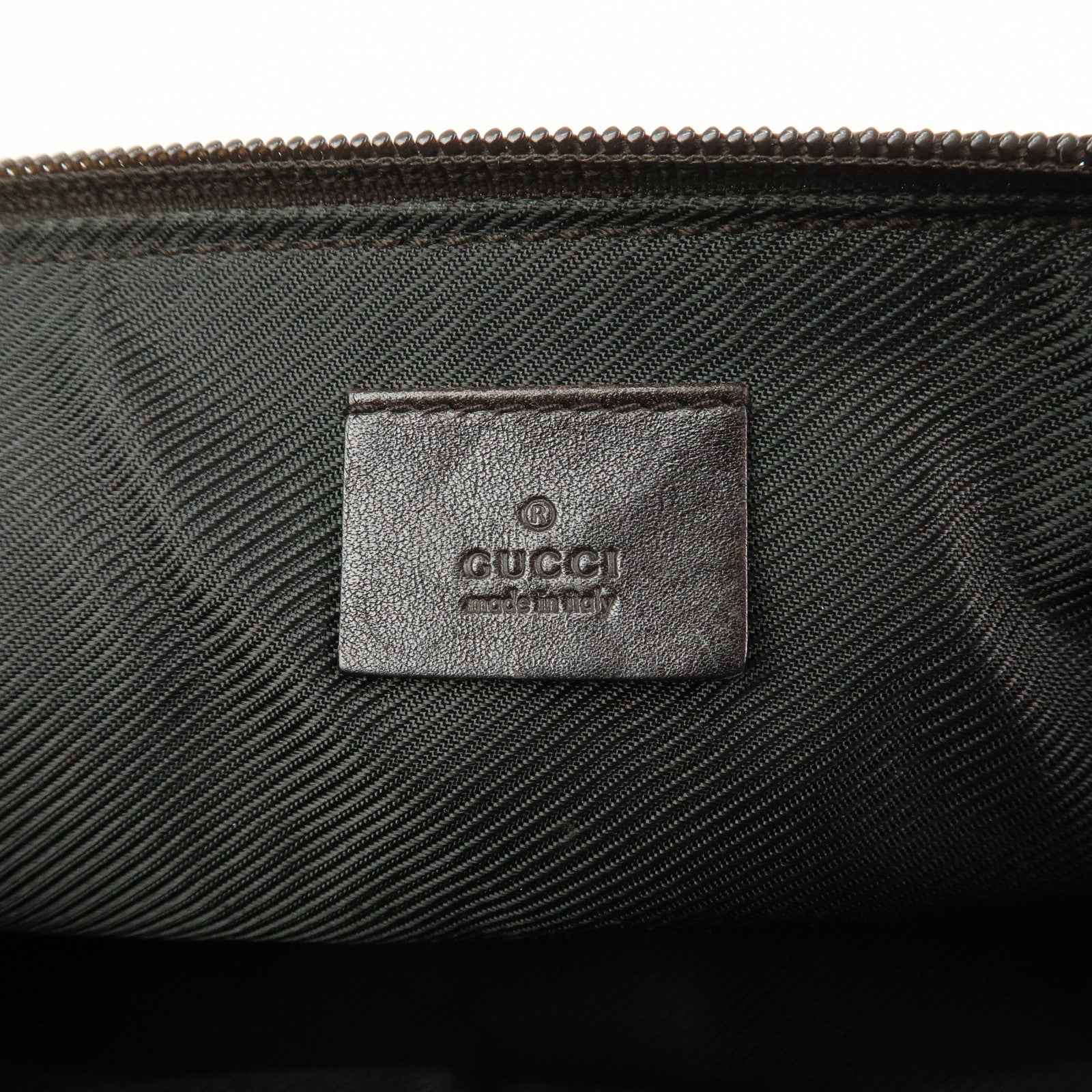 GUCCI Boat Bag GG Canvas Leather Hand Bag Pouch Beige Brown 07198