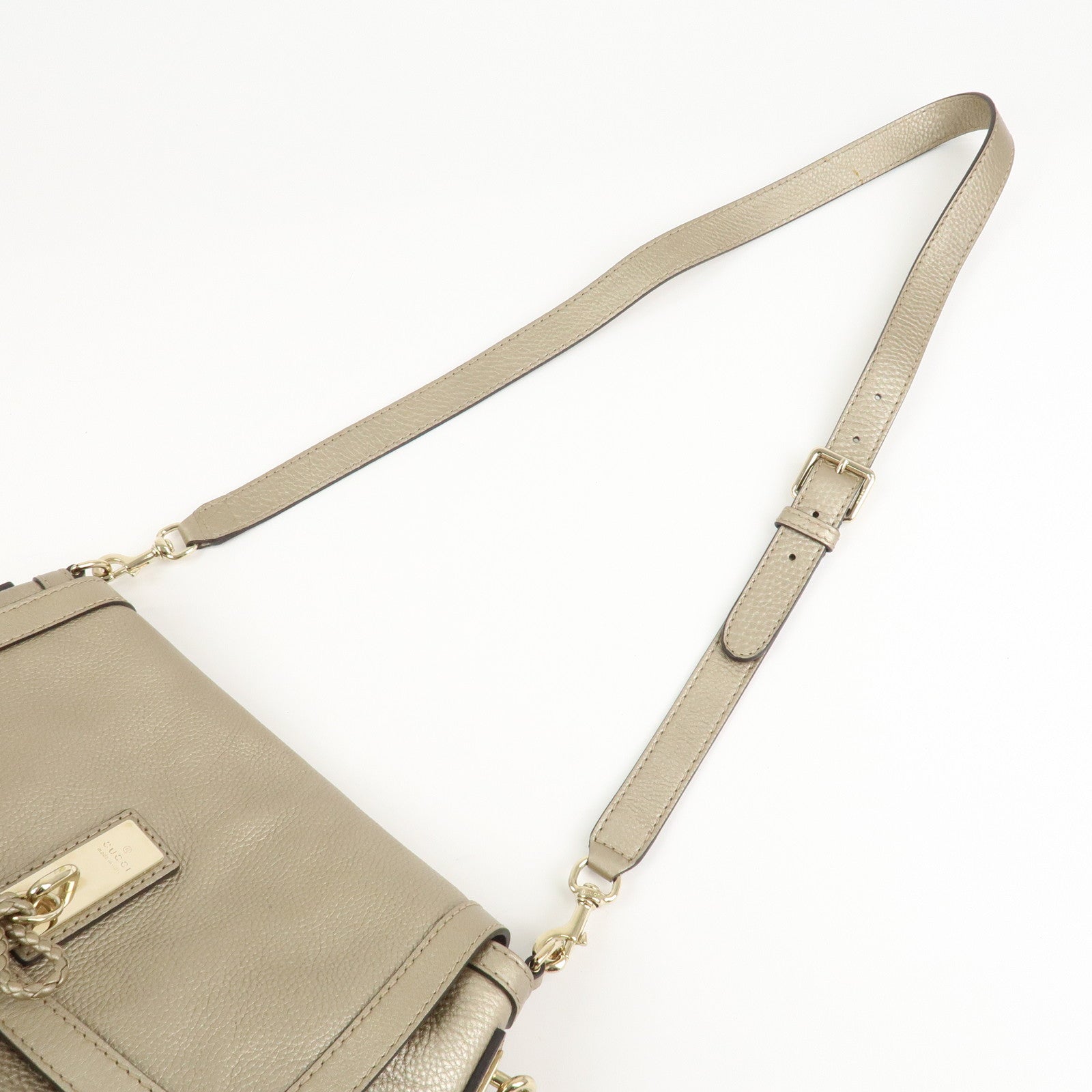 GUCCI Bamboo Leather Bella 2Way Shoulder Bag Hand Bag Gold 282301