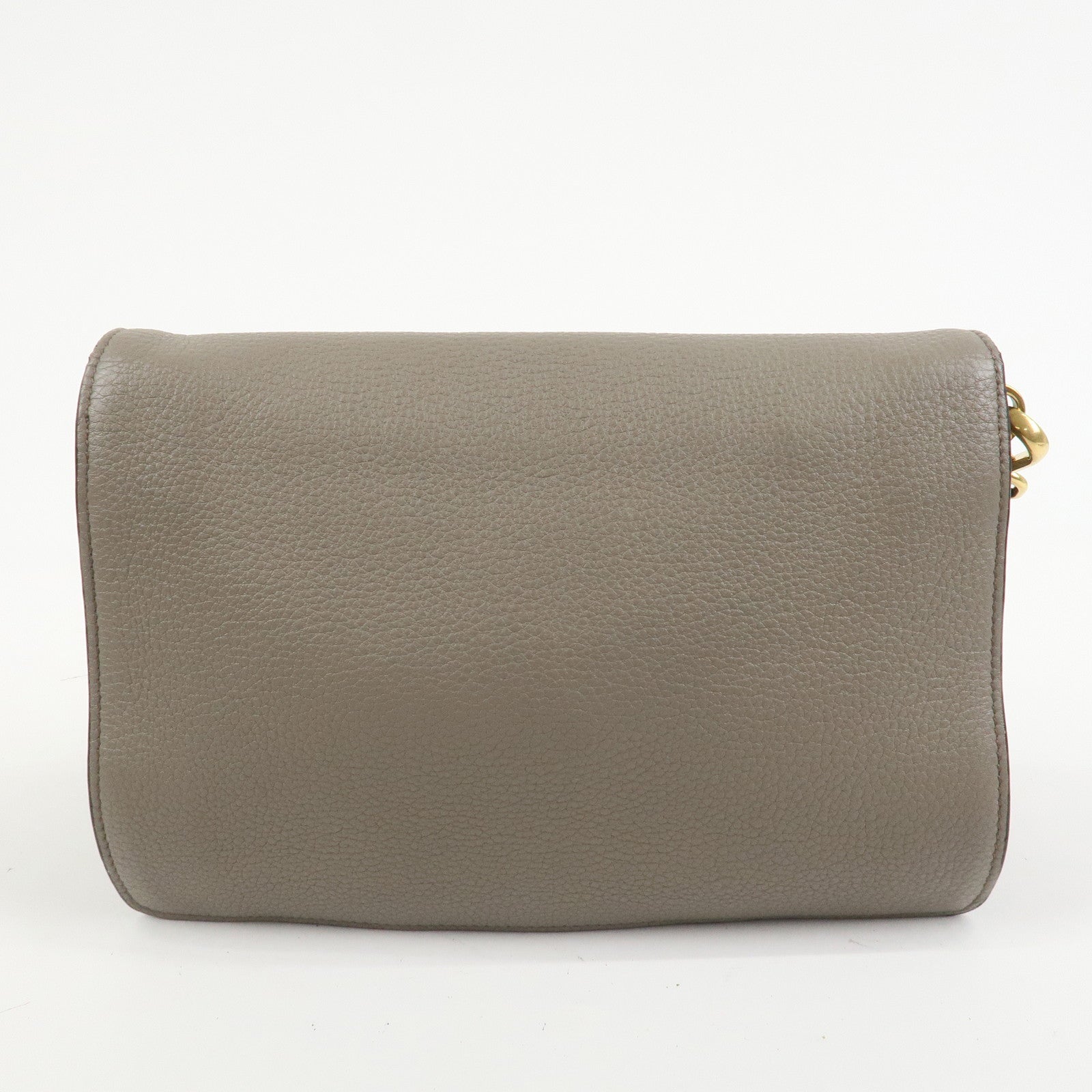 PRADA Leather Shoulder Bag Crossbody Bag Gray 1BH031