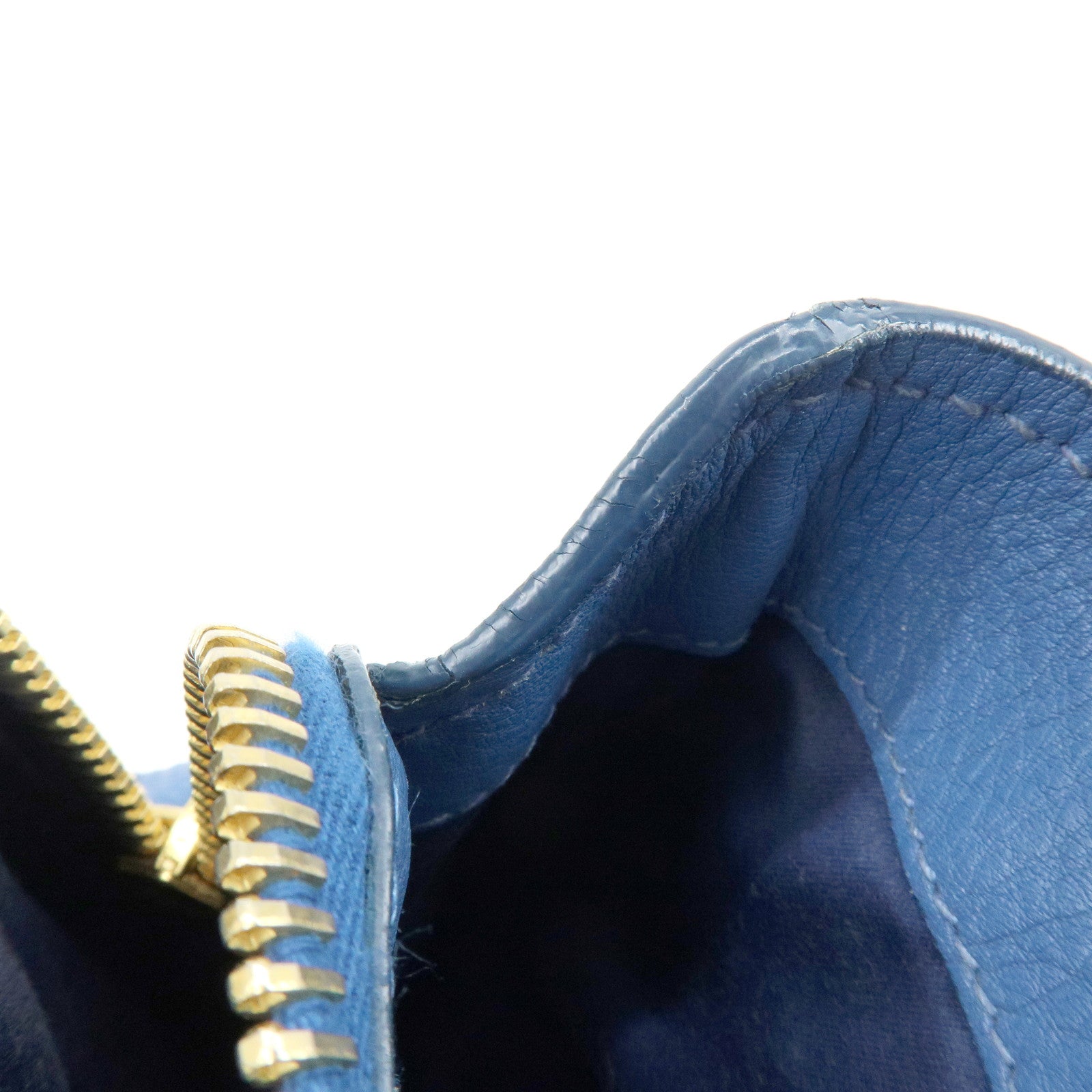 MIU MIU Logo Leather 2Way Bag Hand Bag Shoulder Bag Blue RR1945