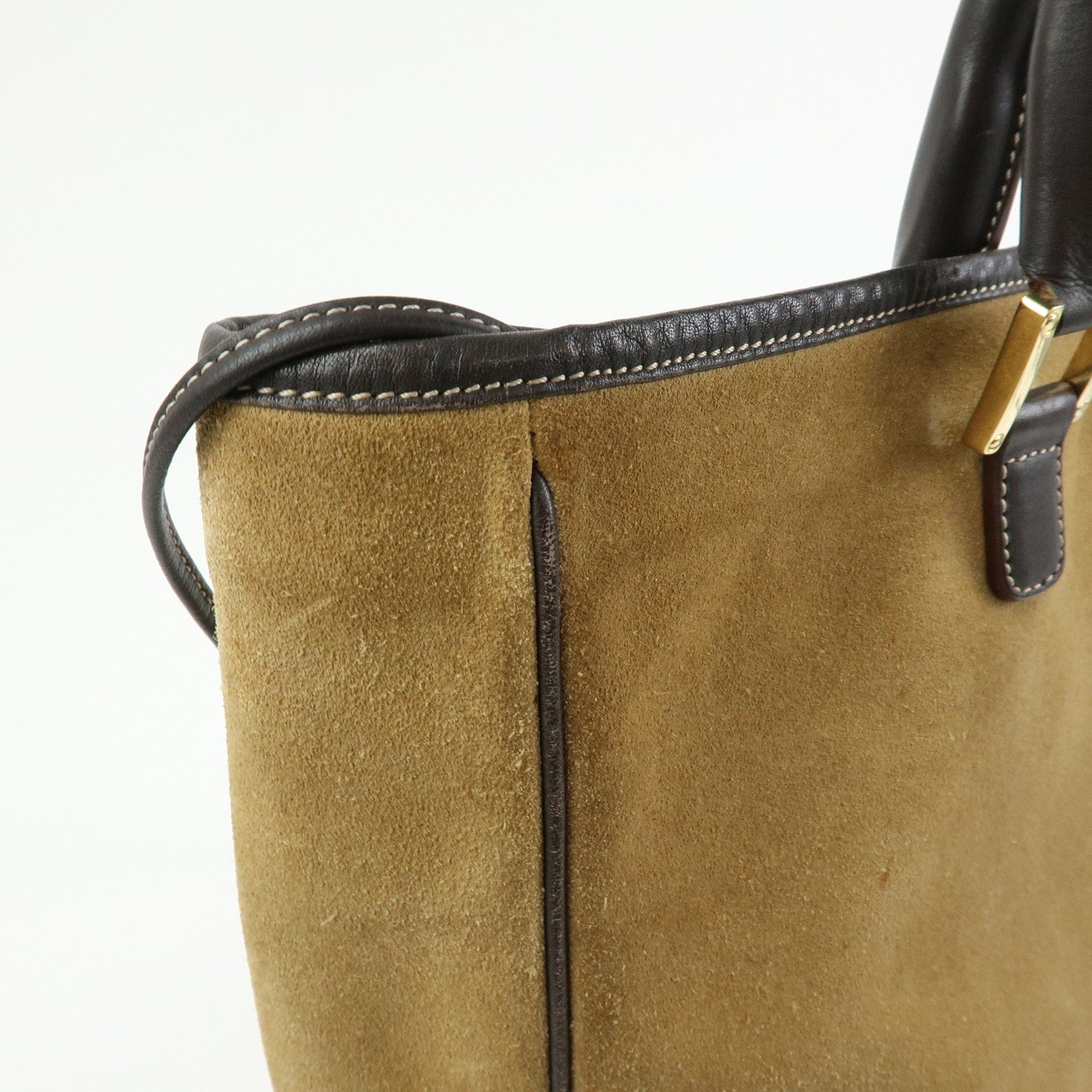 LOEWE Anagram Suede Leather Tote Bag Hand Bag Brown Authentic Used F/S