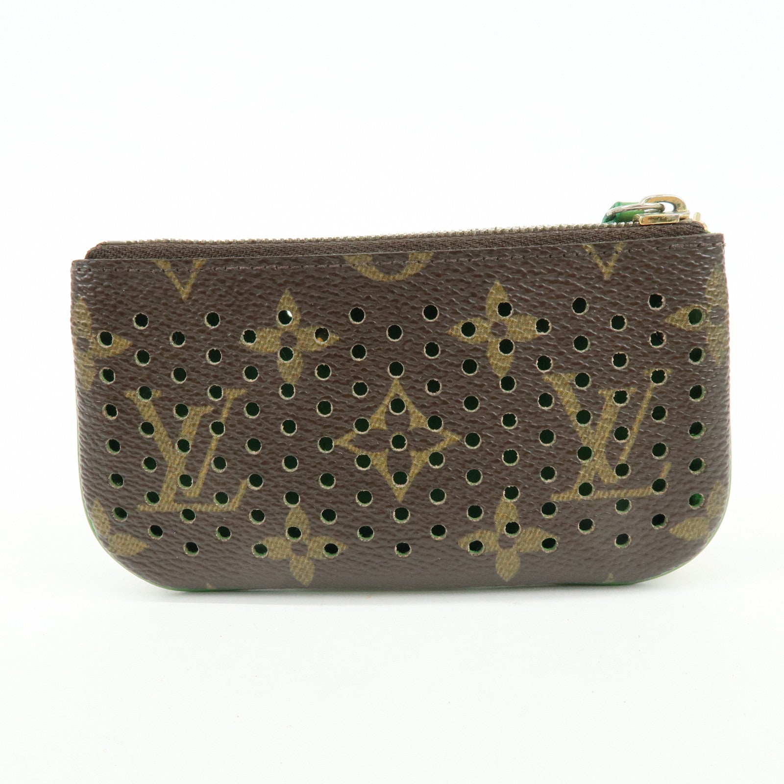 Louis Vuitton Monogram Perfo Pochette Cles Key Case Vert M95186