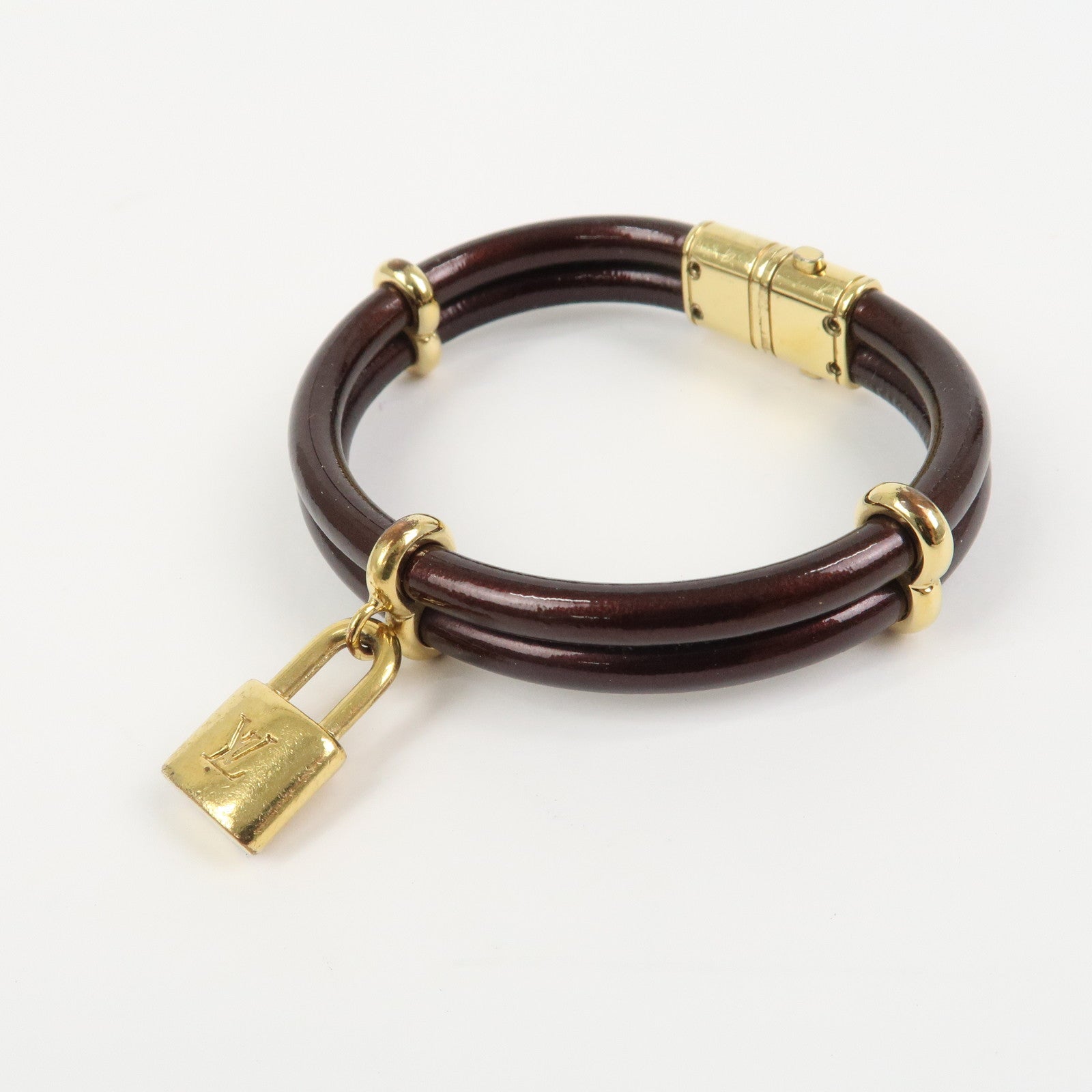 Louis Vuitton Vernis Leather Bracelet Keep It Twice Amarante