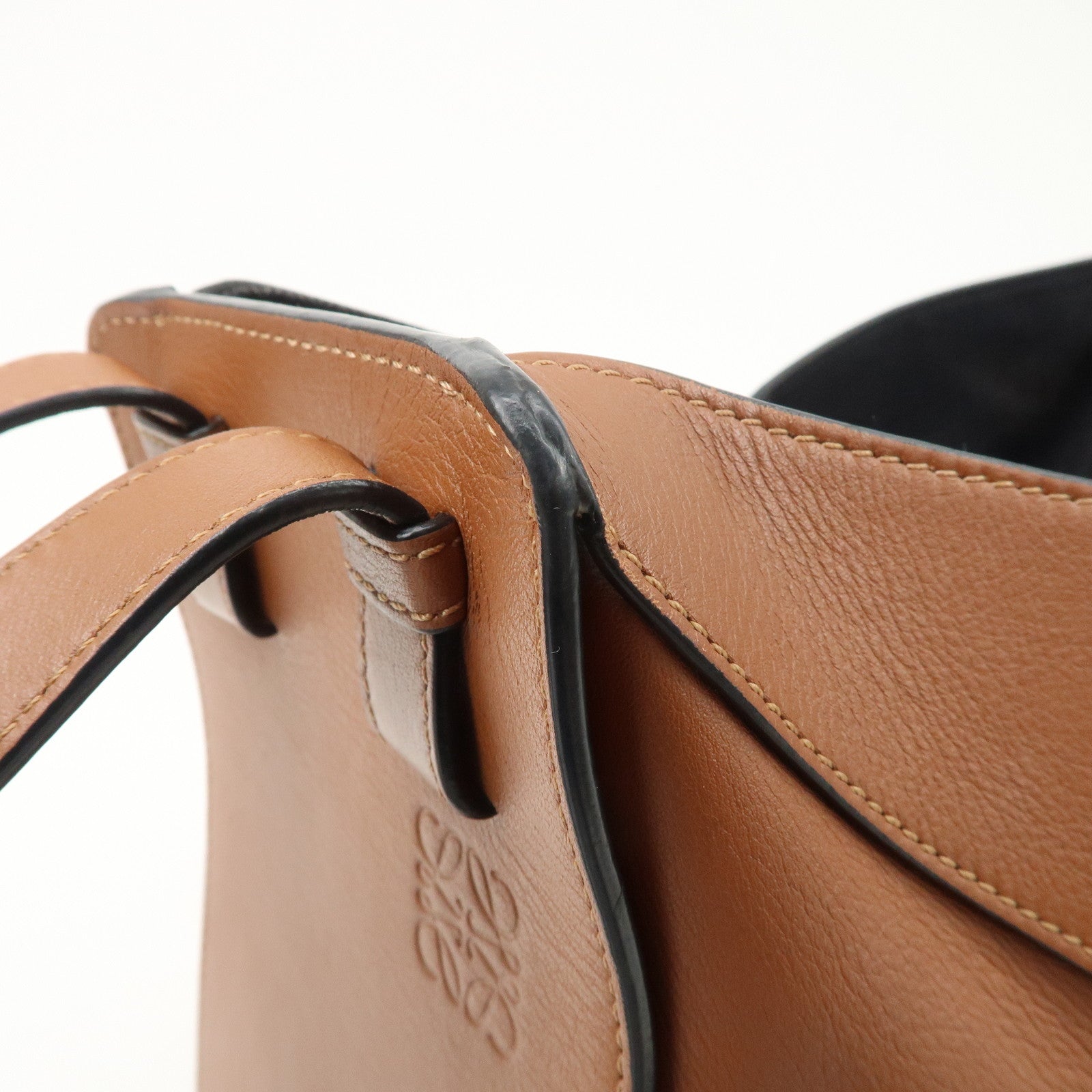 LOEWE Leather Hammock Medium Hand Bag Shoulder Bag Tan Used