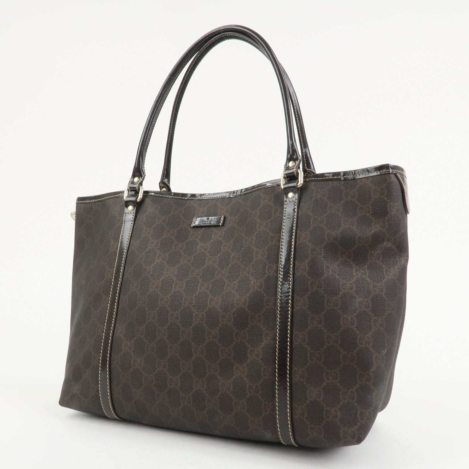 GUCCI GG Supreme Tote Bag Shoulder Bag Dark Brown 197953