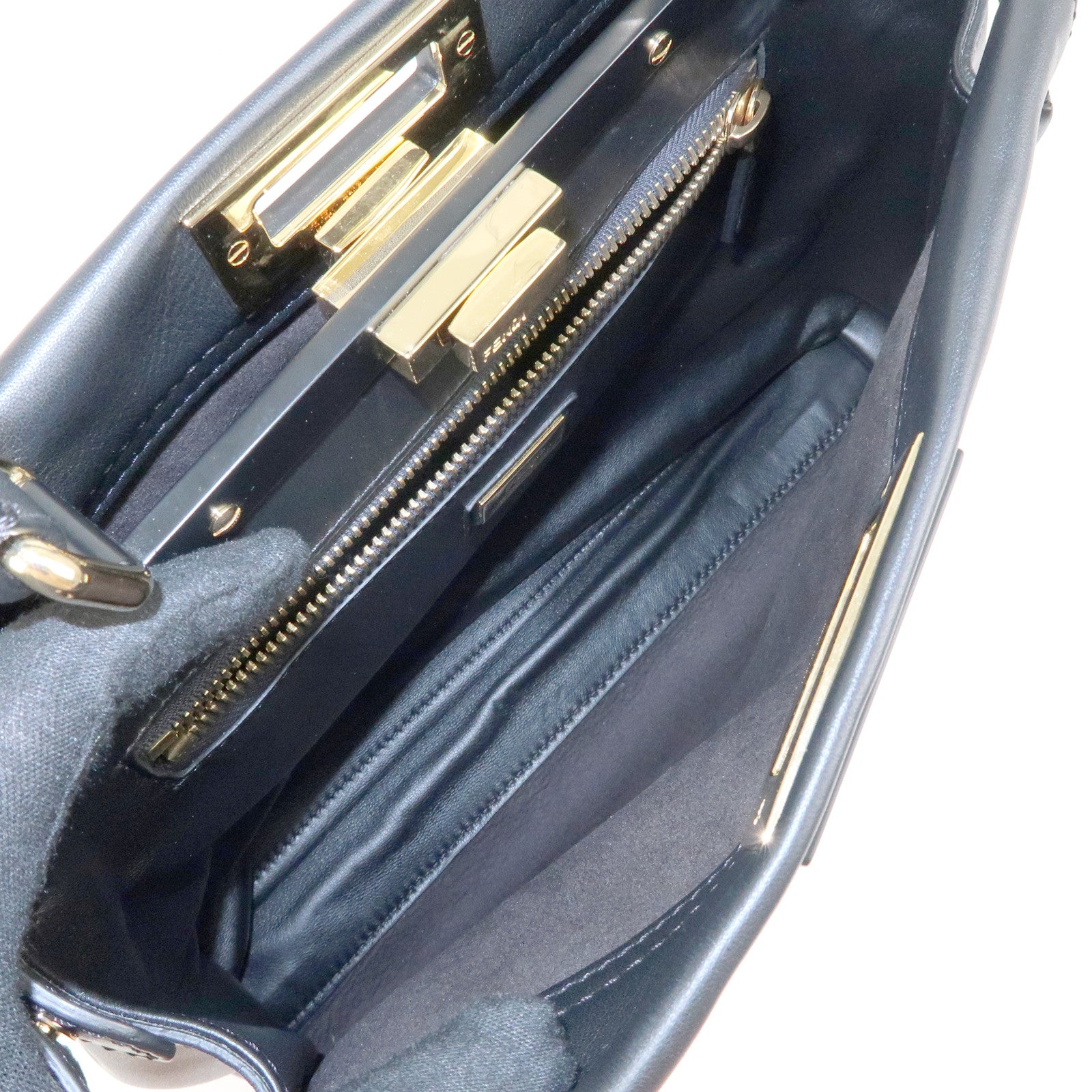 FENDI Peekaoo Calf Leather 2Way Bag Hand Bag Shoulder Bag 8BN290