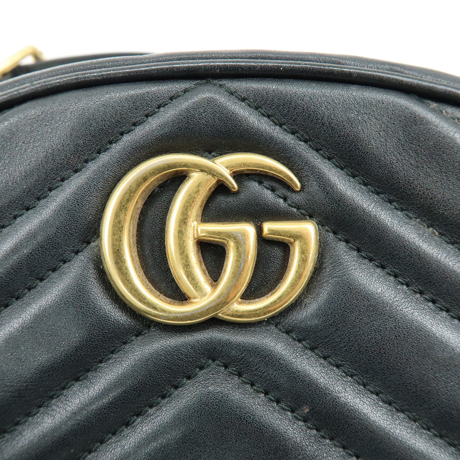 GUCCI GG Marmont Leather Waist Pouch Body Bag Black