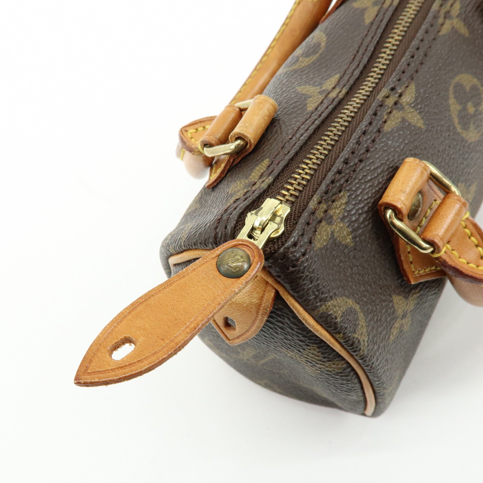Louis Vuitton Monogram Mini Speedy Hand Bag & Strap Brown M41534
