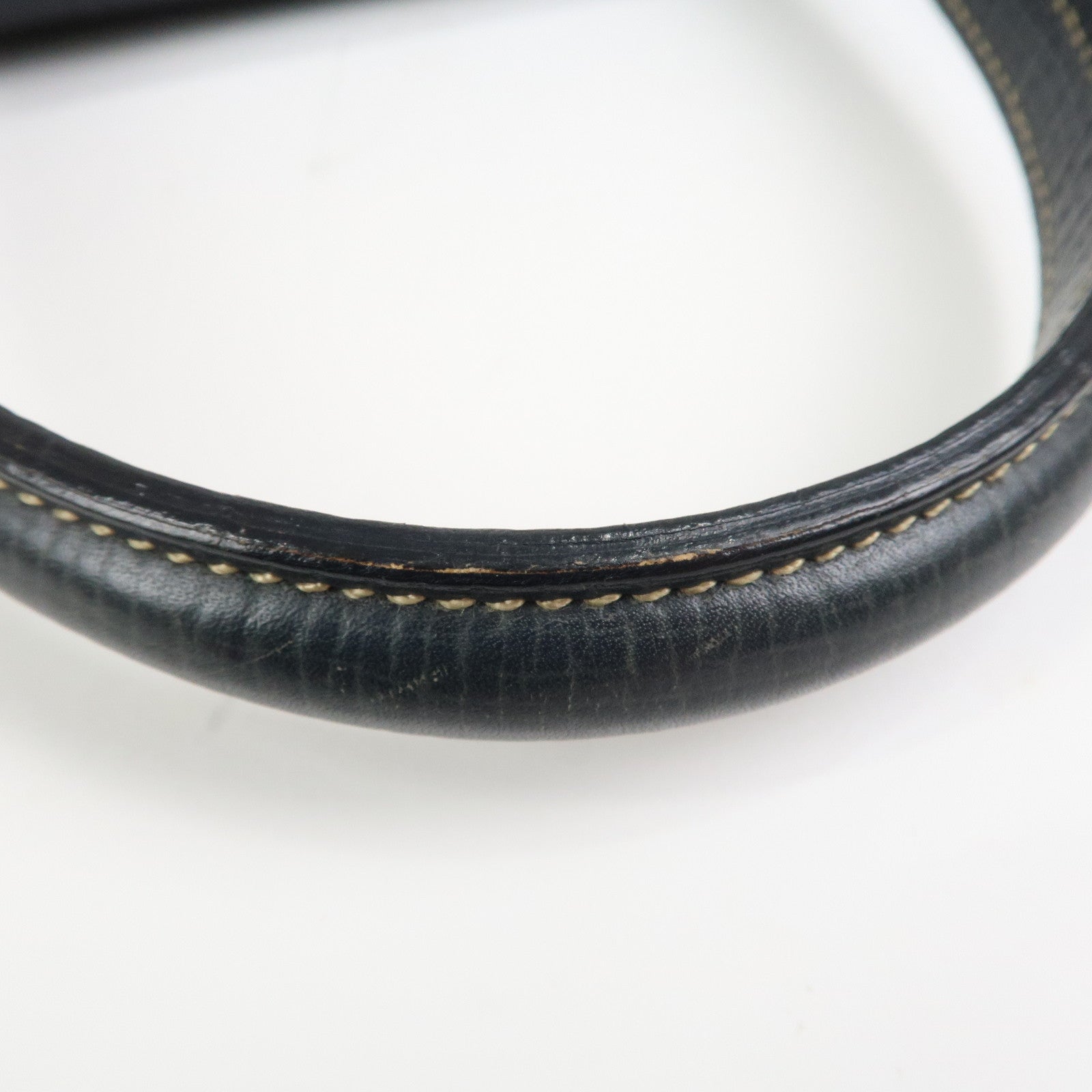 LOEWE Leather 2Way Bag Hand Bag Shoulder Bag Dark Navy