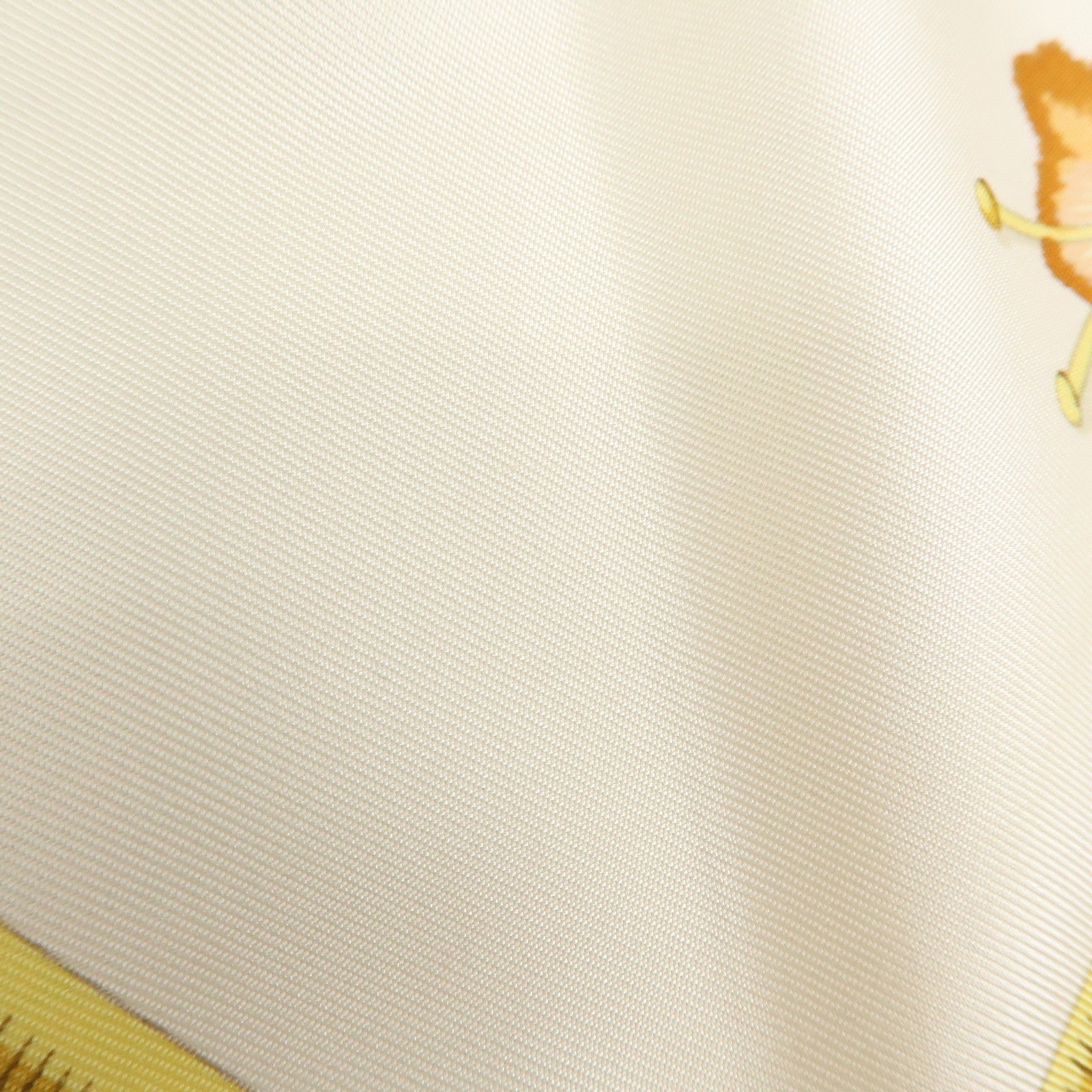 HERMES Carre Silk 100% Scarf Caraibes Oiseaux Light Brown