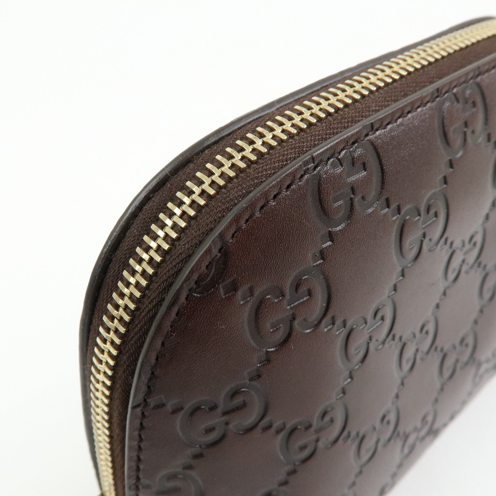 GUCCI Guccissima Leather Cosmetic Pouch Brown 141810