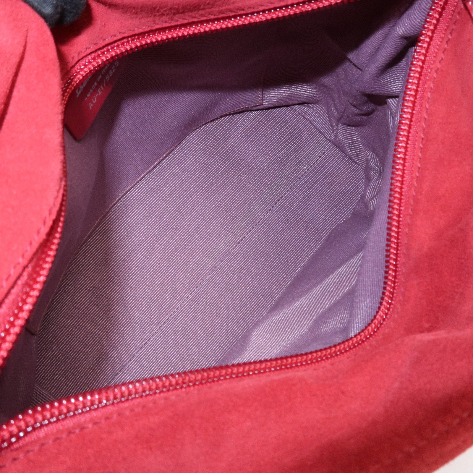 Ferragamo Gancini Suede Leather 2Way Bag Hand Bag Shoulder Bag Red