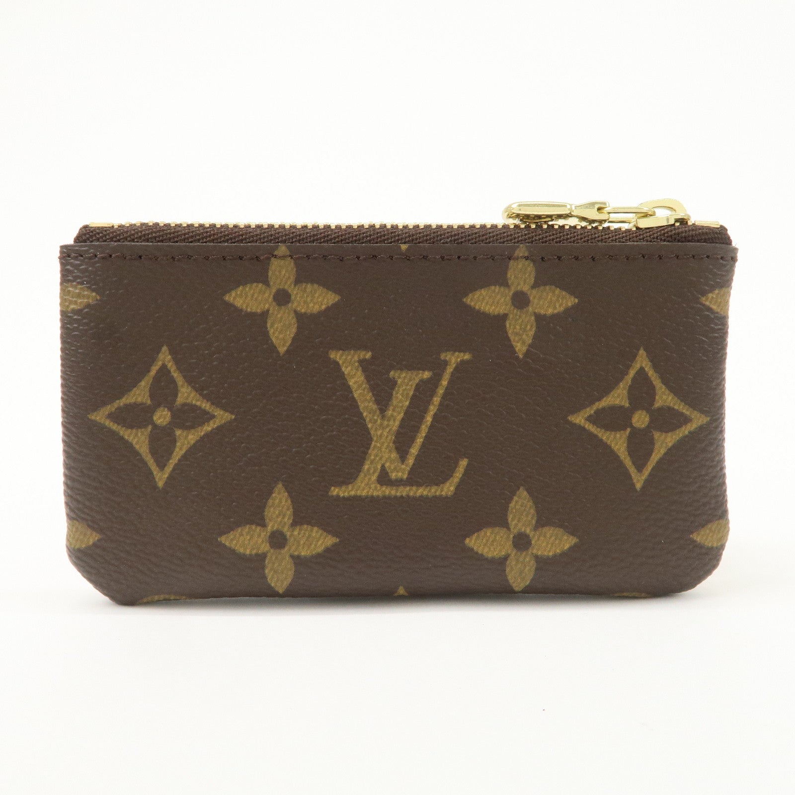 Louis Vuitton Monogram Pochette Cles Coin Case Key Case Brown M62650