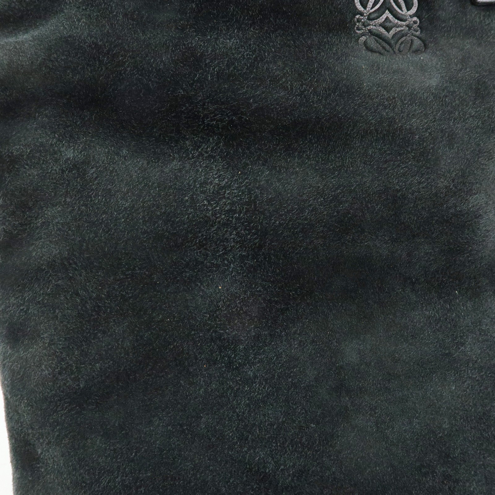 LOEWE Anagram Suede Leather Hand Bag Tote Bag Black