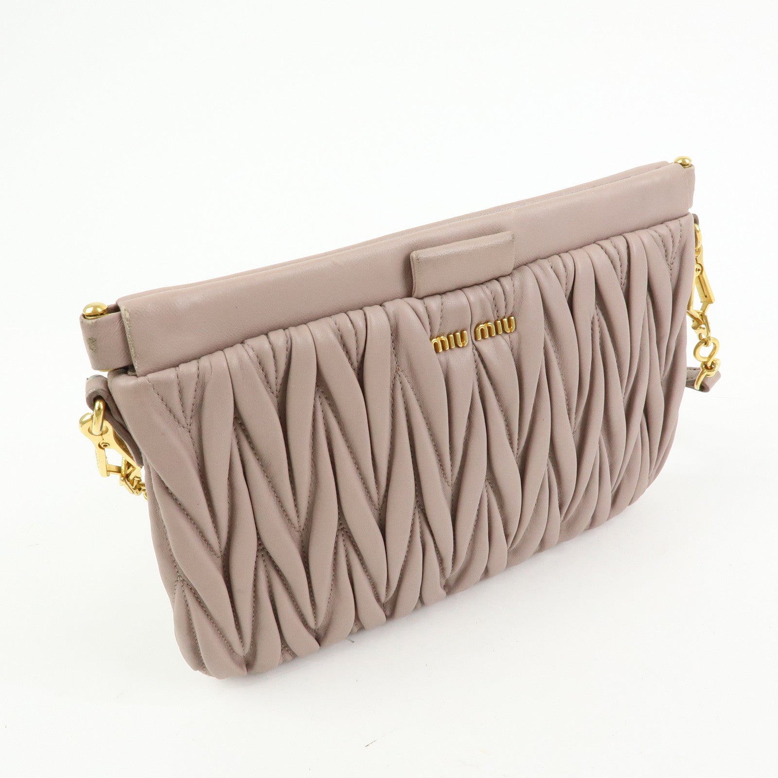 MIU MIU Matelasse Nappa Leather 2Way Bag Hand Shoulder Bag 5N1572