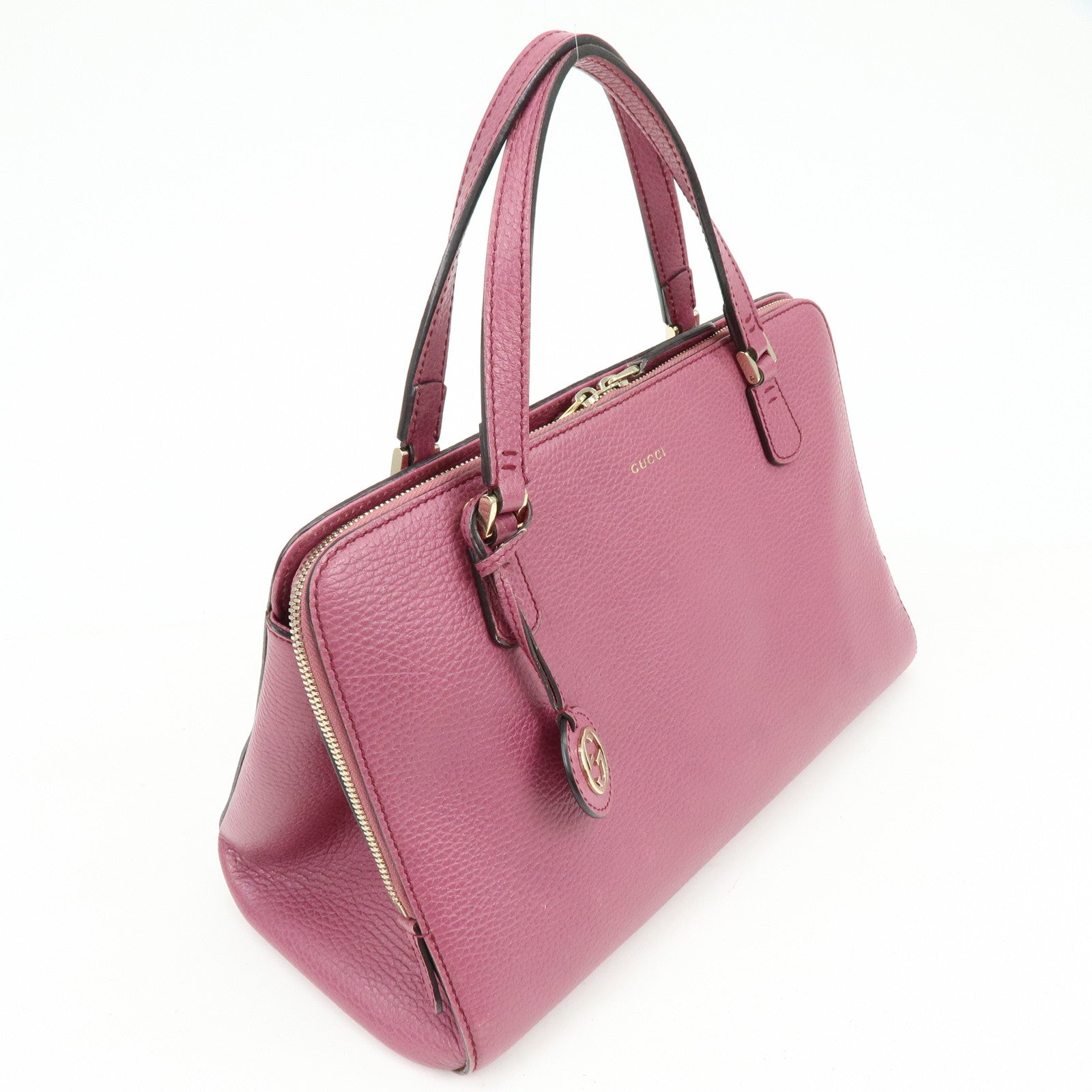 GUCCI Logo Leather 2Way Bag Hand Bag Shoulder Bag Pink 391987