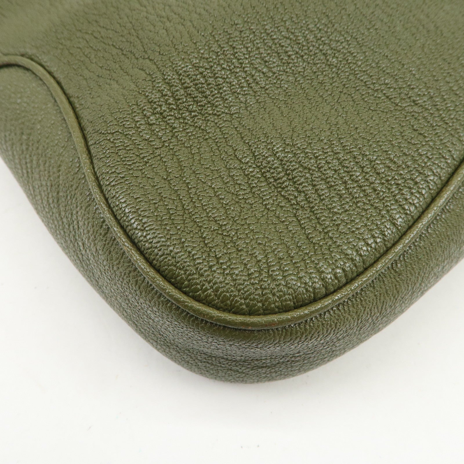 Ferragamo Logo Leather Shoulder Bag Hand Bag Khaki