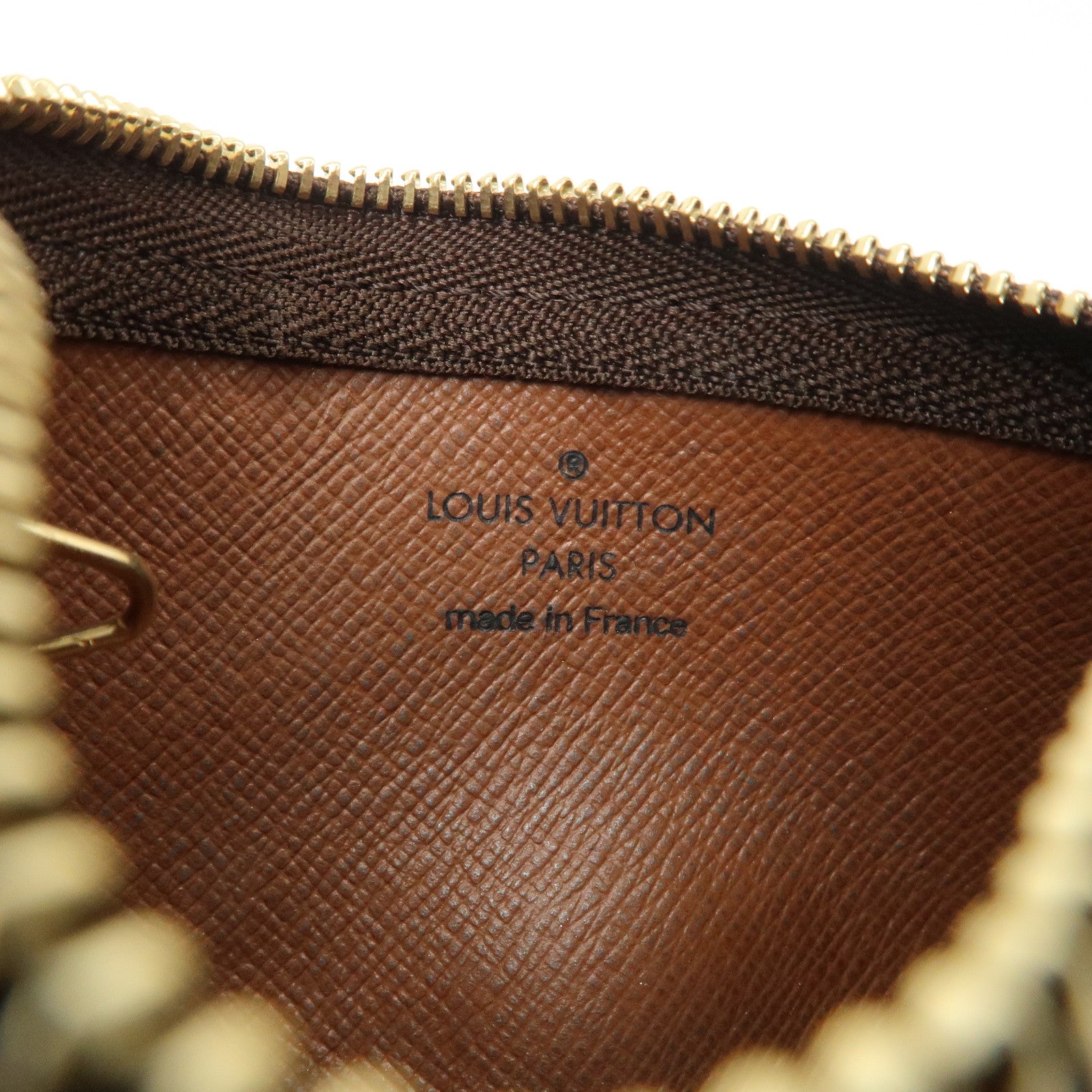 Louis Vuitton Monogram Pochette Cles Coin Case Key Case Brown M62650
