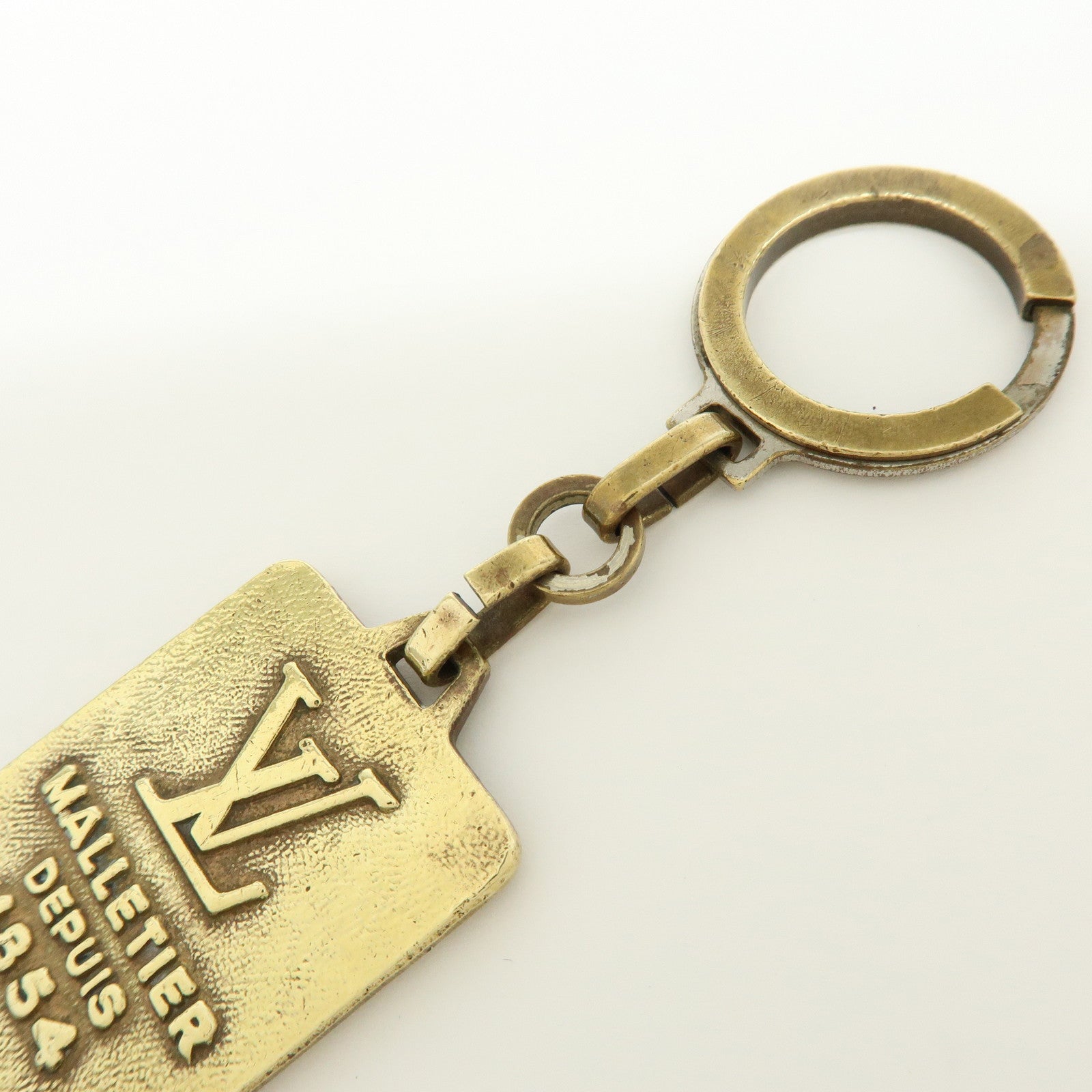 Louis Vuitton Logo Set of 2 Metal Bag Charm Key Charm Gold
