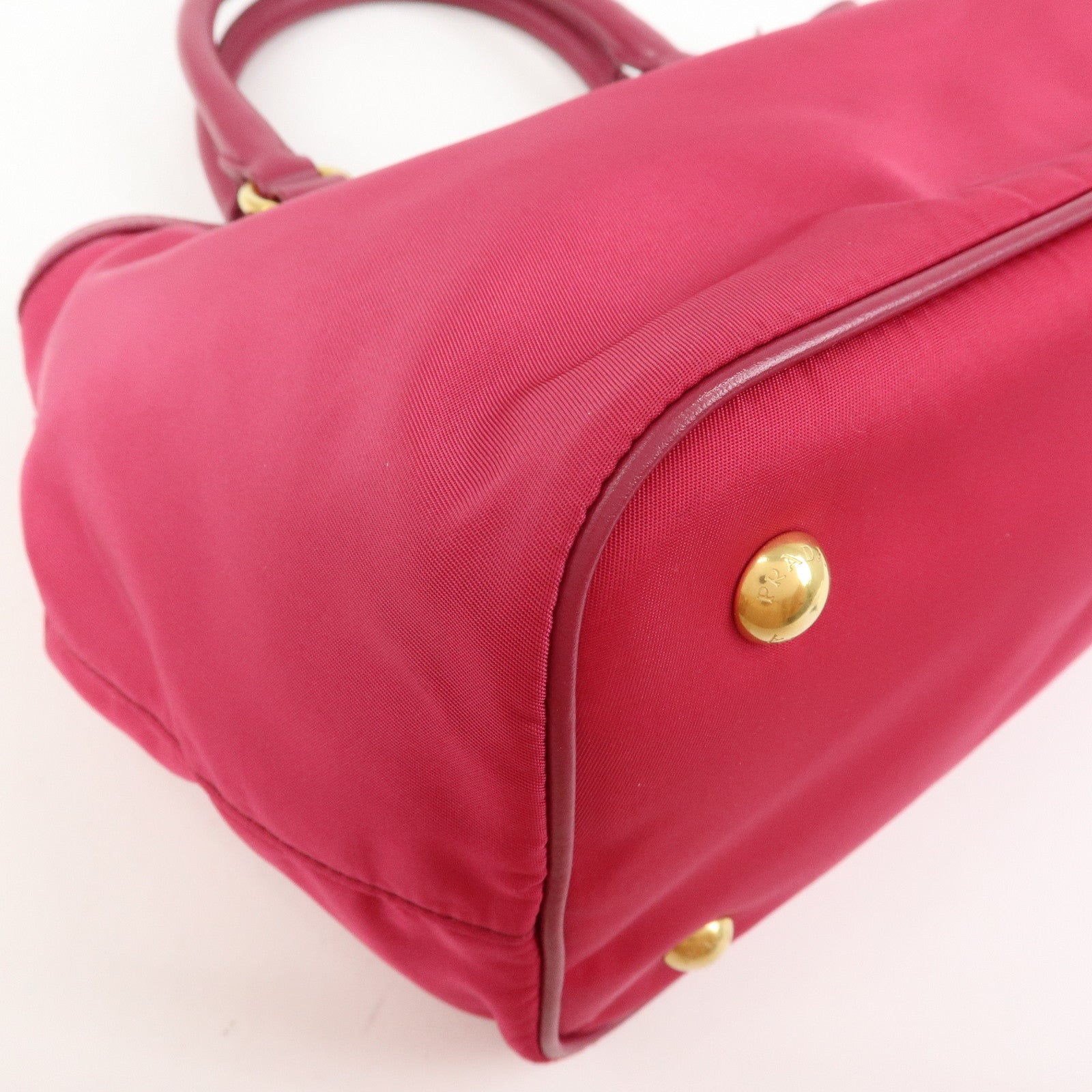 PRADA Nylon Leather 2Way Bag Hand Bag Shoulder Bag Pink 1BA172