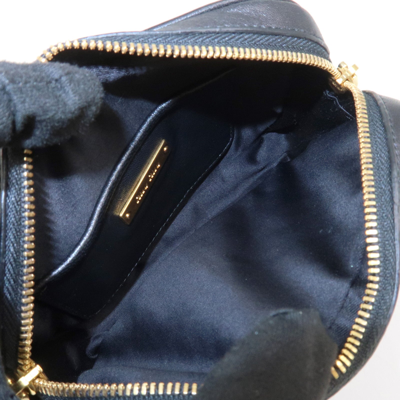 MIU MIU Matelasse Nappa Leather Accessory Chain Pouch Black 5ND001