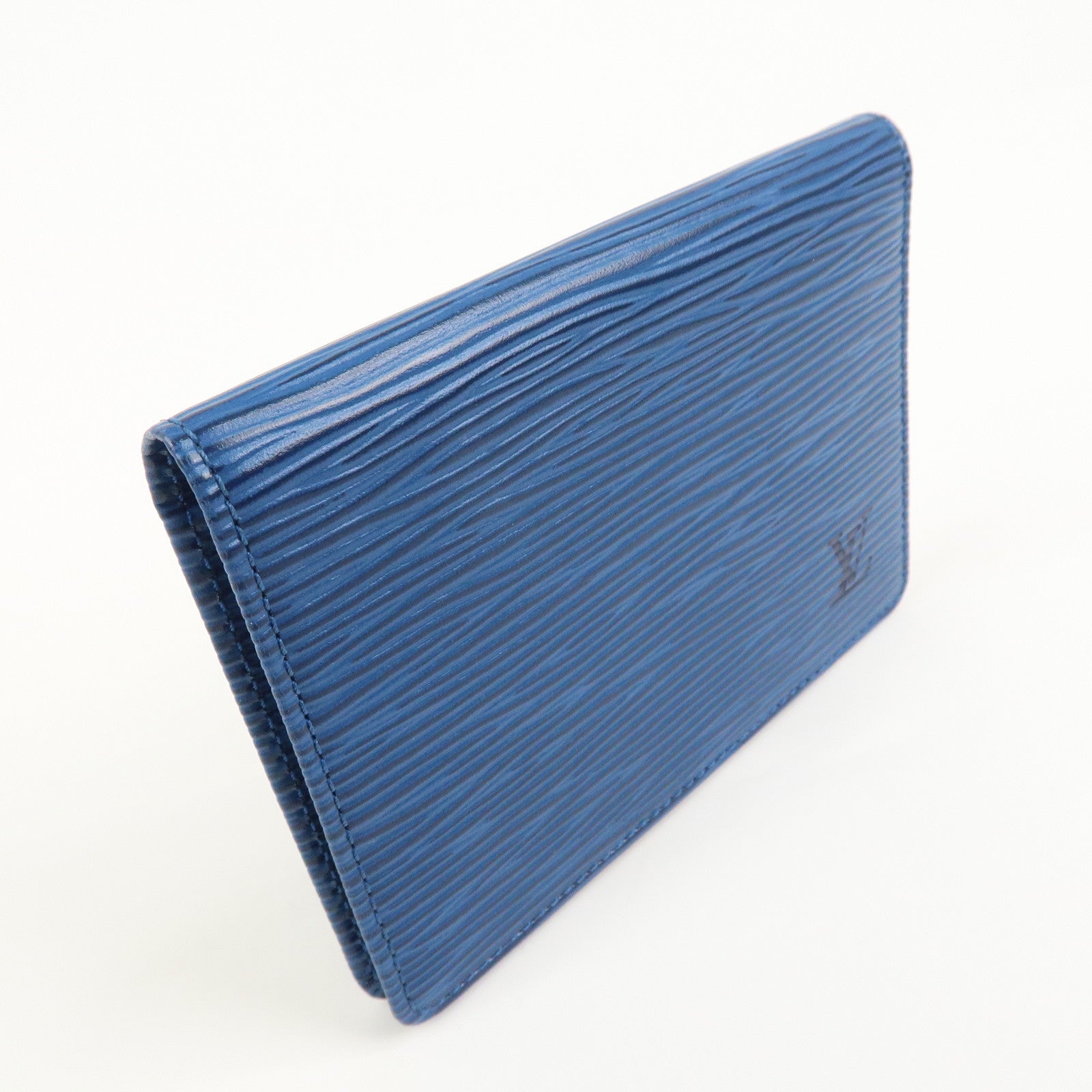 LLouis Vuitton Epi Porte 2 Cartes Vertical Card Case Blue M63205