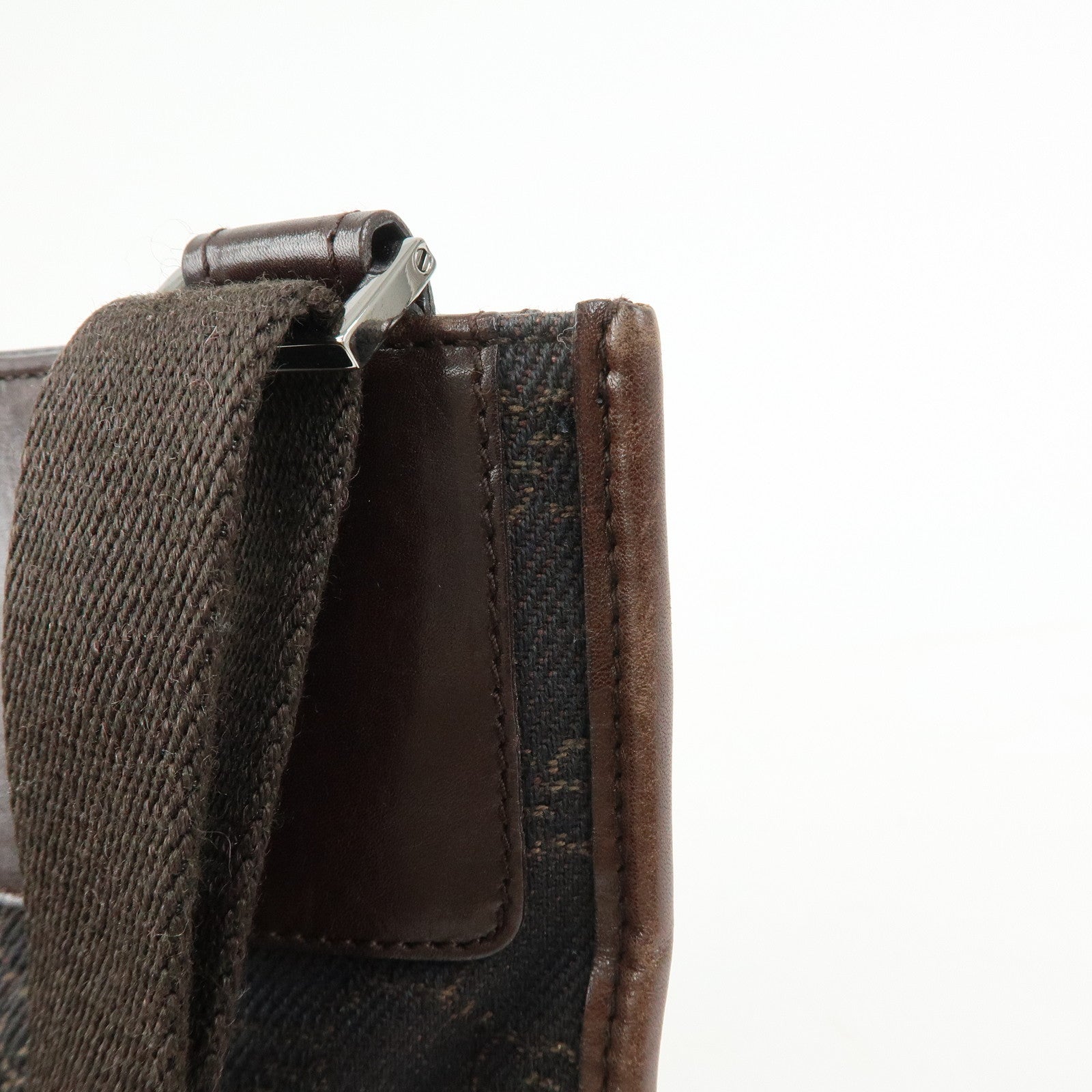 GUCCI GG Denim Leather Shoulder Bag Crossbody Bag Brown 27639