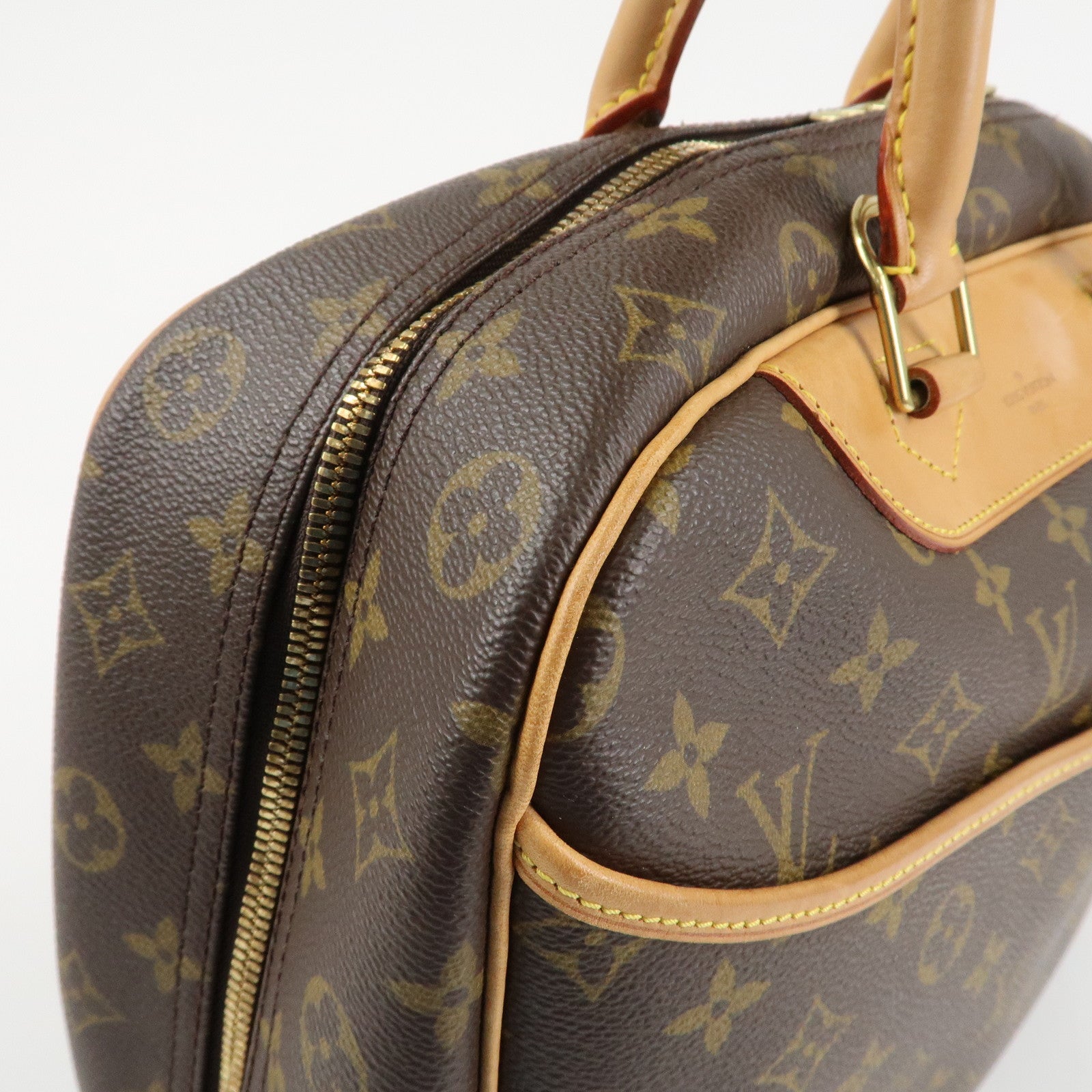 Louis Vuitton Leather Canvas Monogram Deauville Hand Bag M47270 Used
