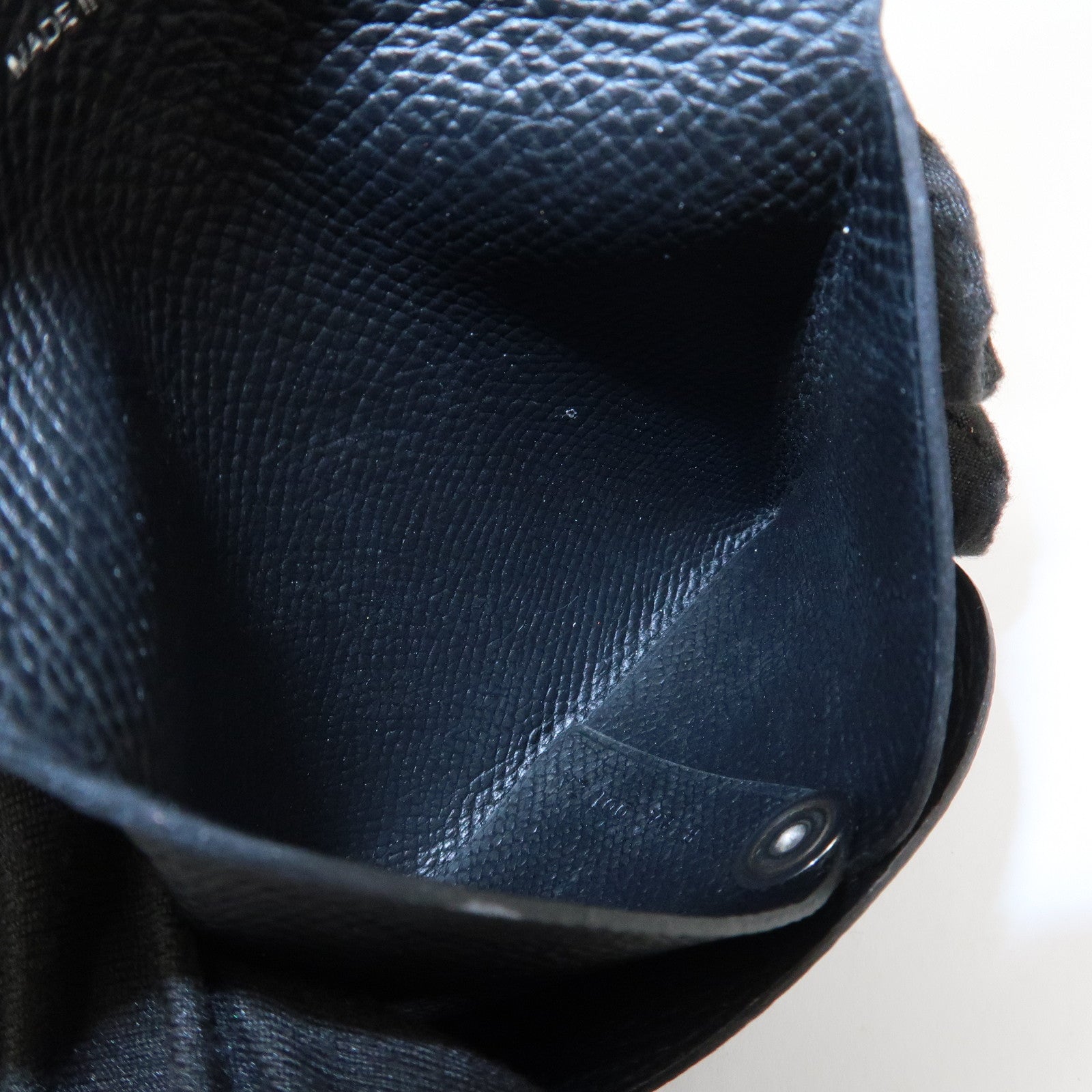 HERMES BASTIA Leather Coin Case Coin Purse Black