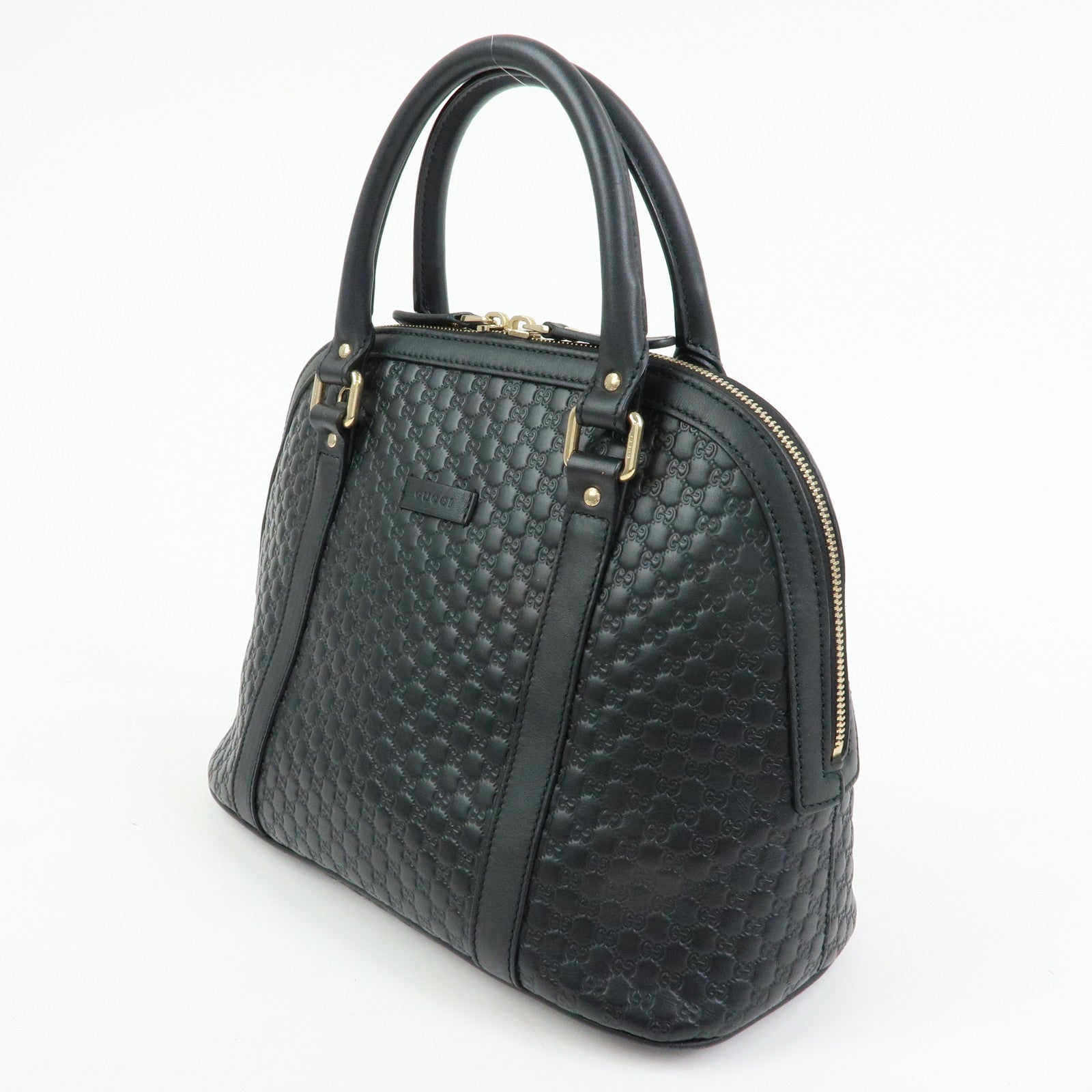 GUCCI Microguccissima Leather 2WAY Bag Hand Bag Black 449663