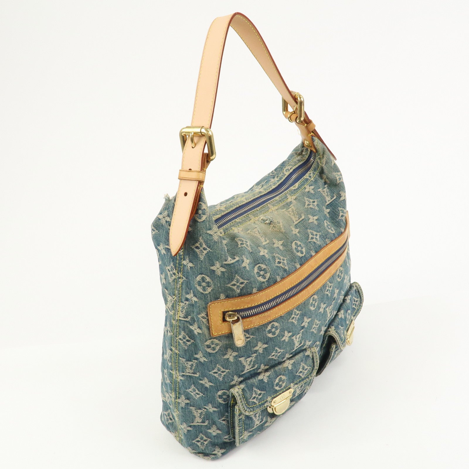 Louis Vuitton Monogram Denim Baggy GM Shoulder Bag Blue M95048