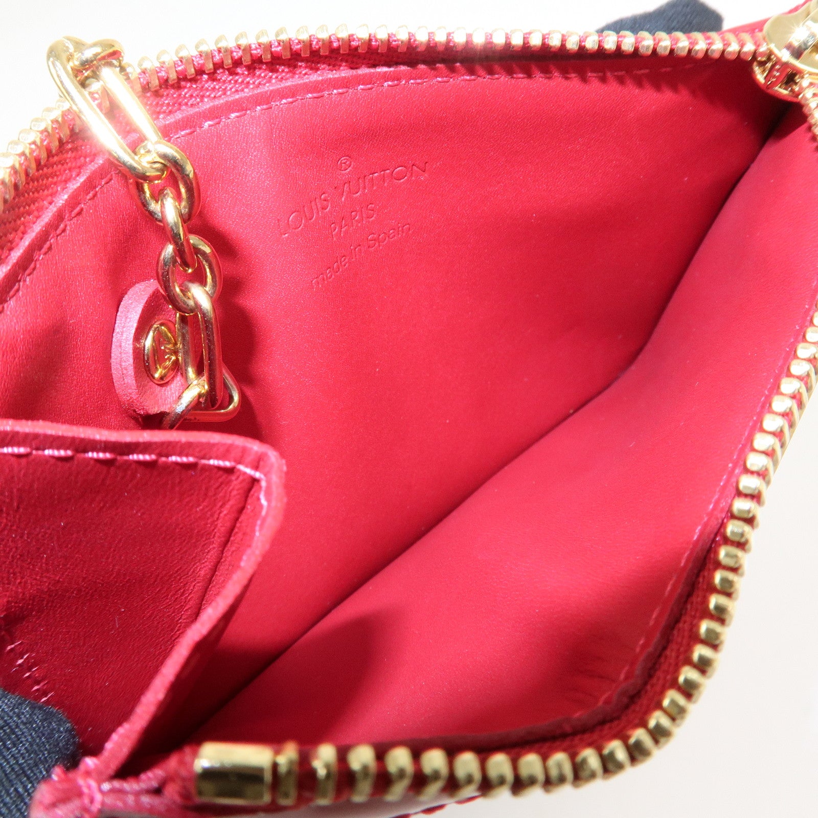 Louis Vuitton Monogram Vernis Pochette Cles NM Cerise M90214