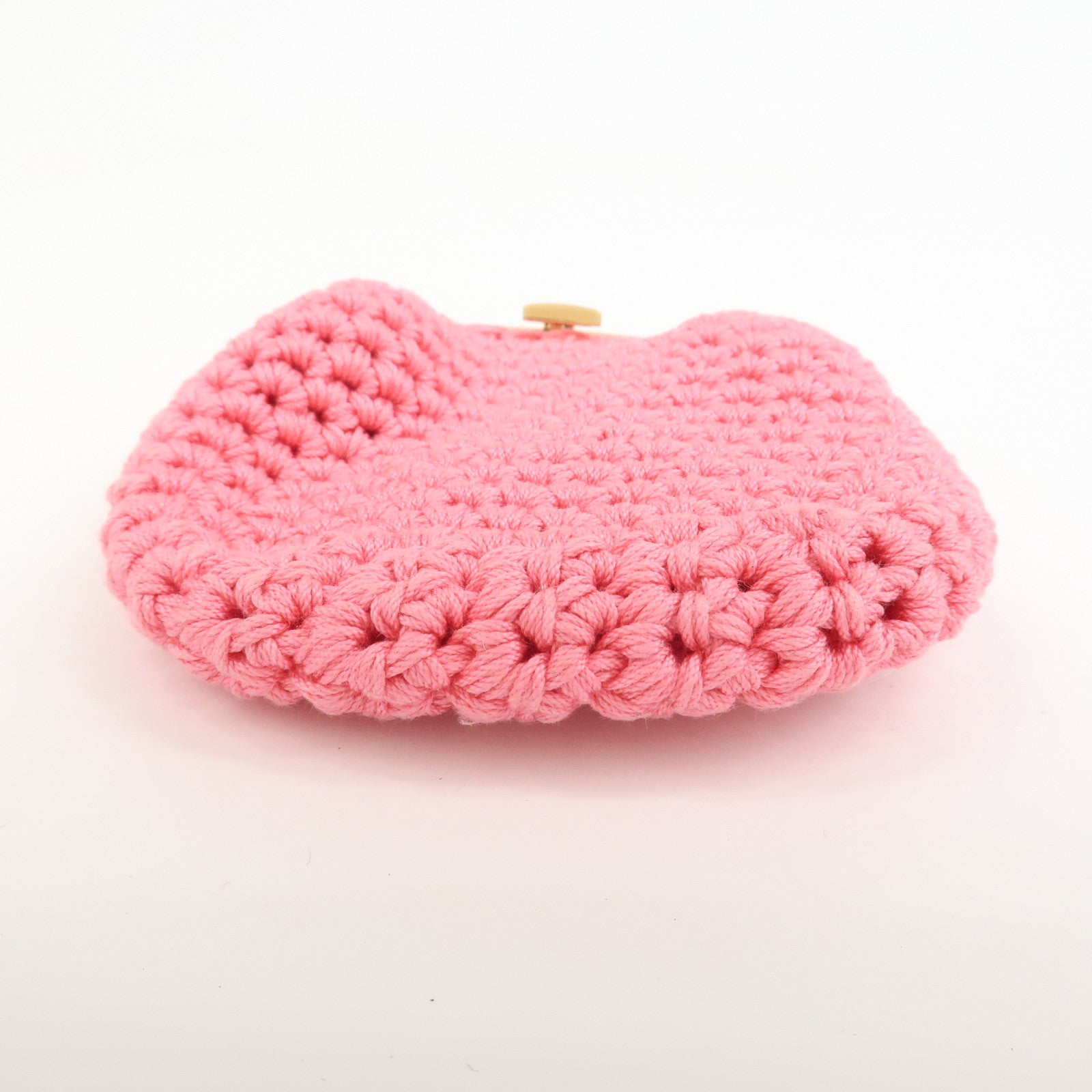 FENDI Small Cotton Knit Pouch Coin Case Pink 8M0454