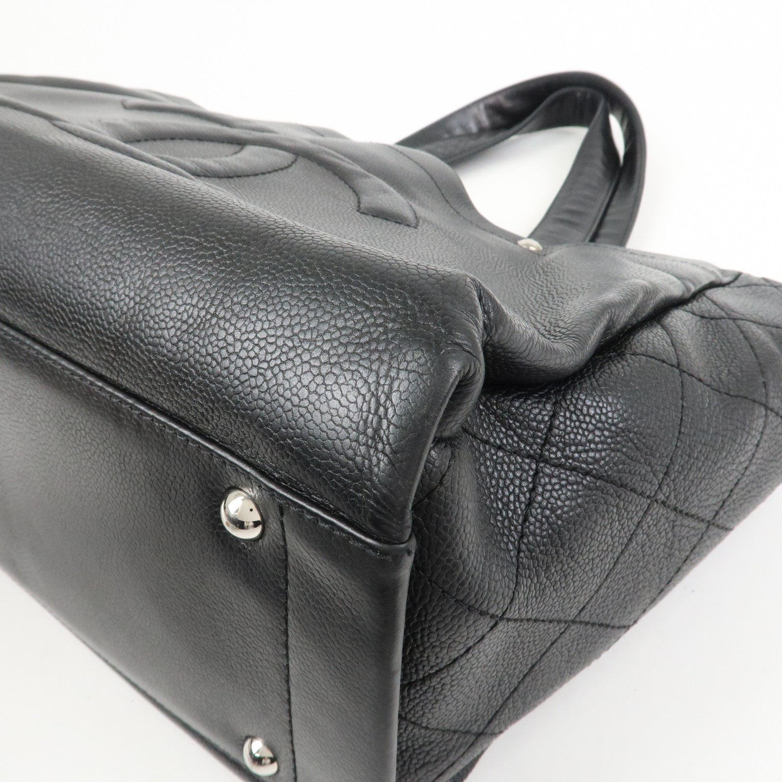 CHANEL COCO Mark Caviarskin Tote Bag Shoulder Bag Black A46566