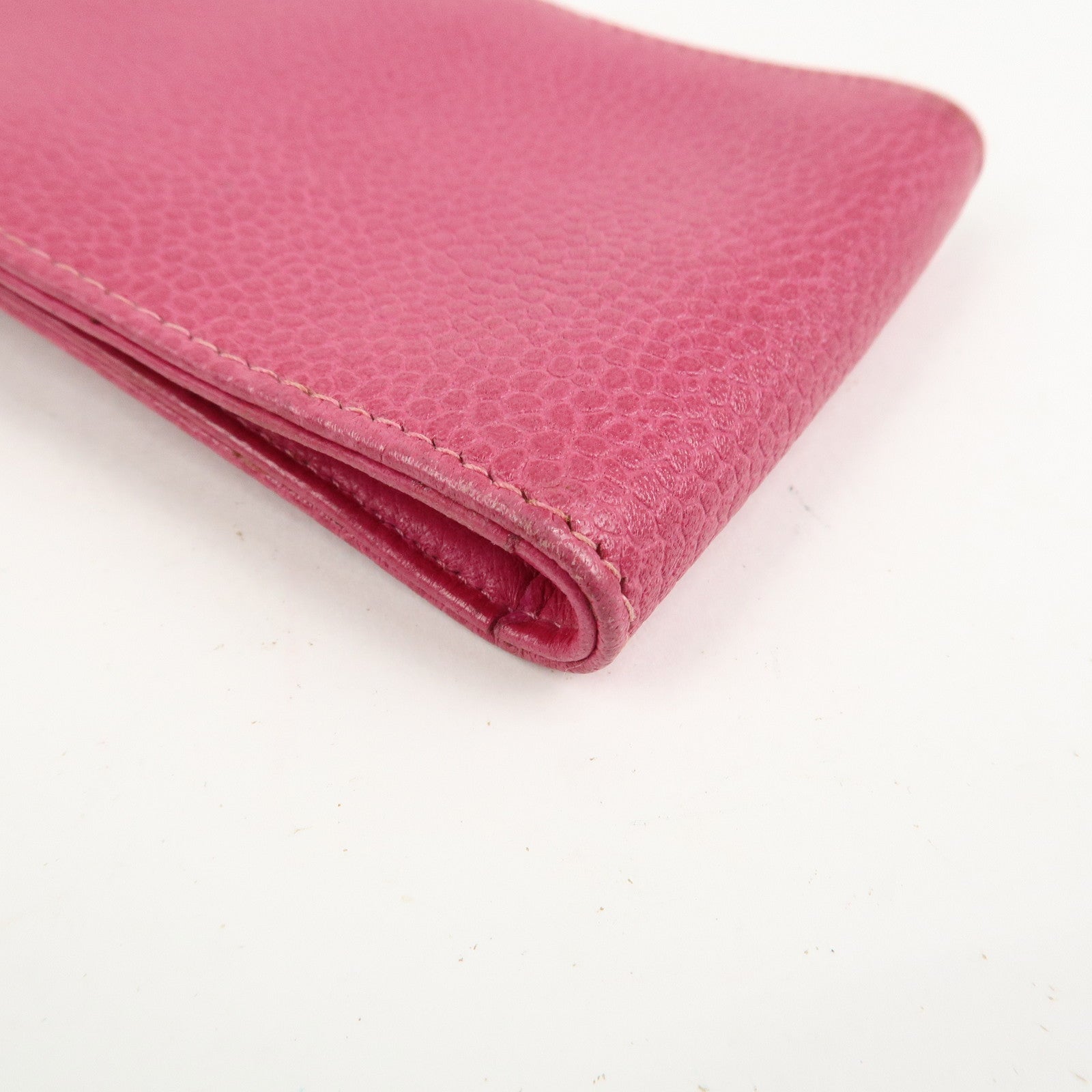 CHANEL COCO Mark Caviarskin Leather Cigarette Case Pink