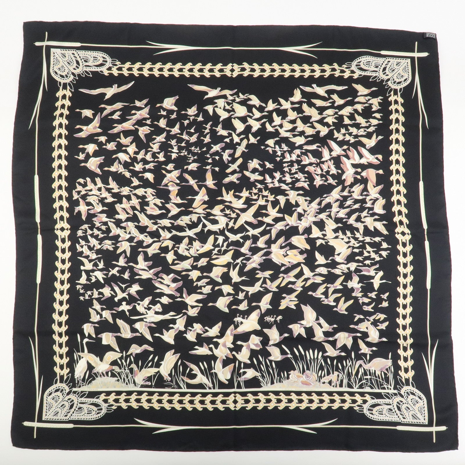 HERMES  Carre 90 Silk 100% Scarf LIBRES COMME L'AIR Bird Print